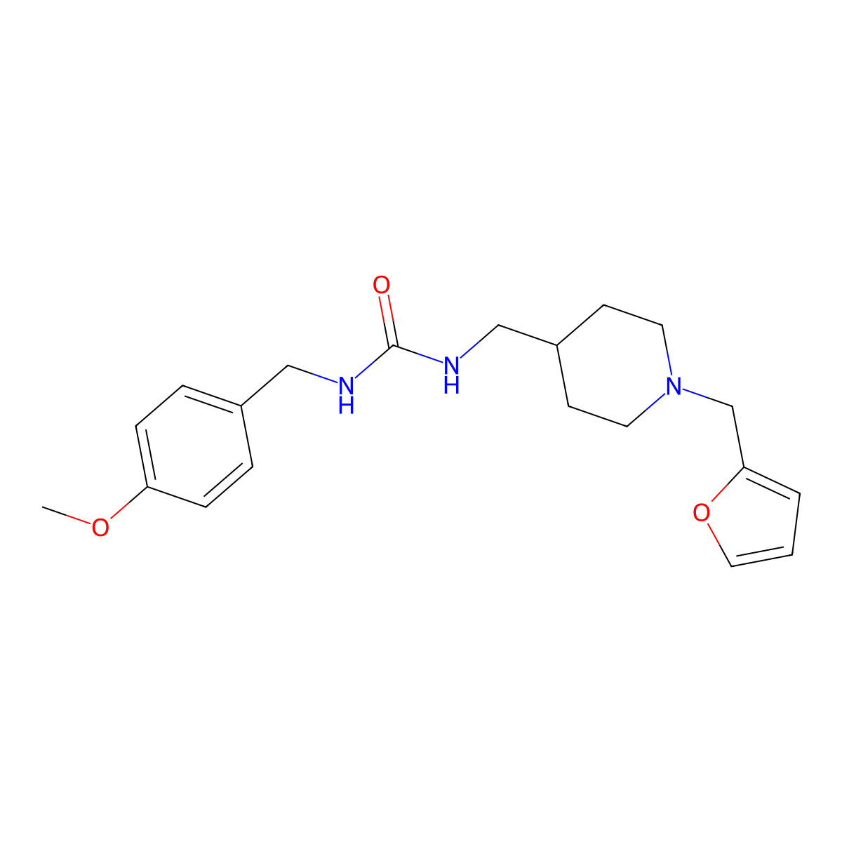 1-((1-(Furan-2-ylmethyl)piperidin-4-yl)methyl)-3-(4-methoxybenzyl)urea molecular structure, CAS 1207028-59-8