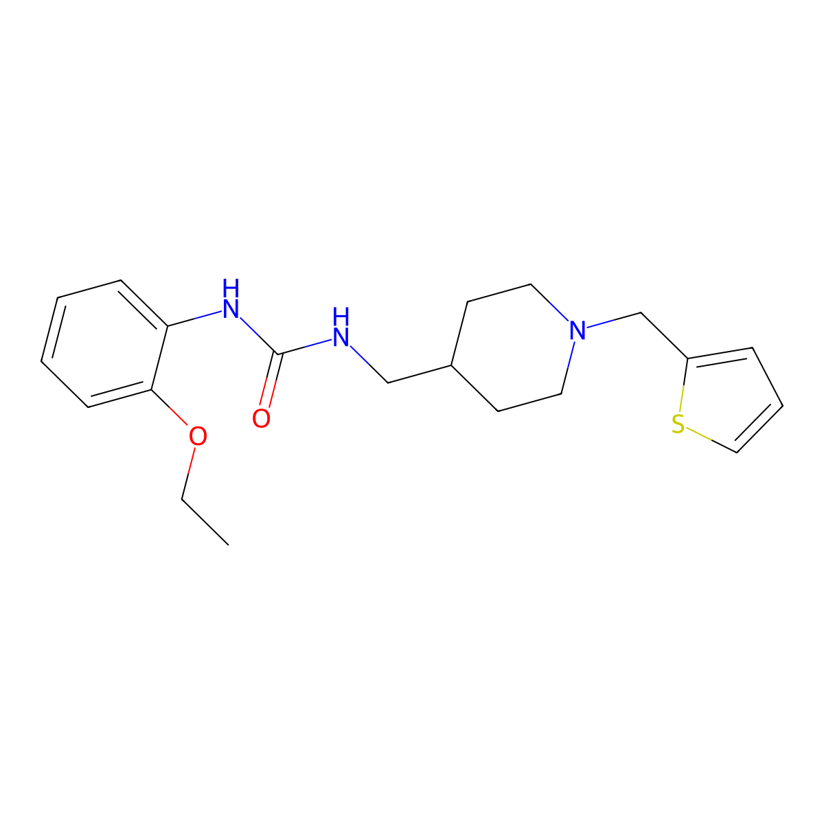 1-(2-Ethoxyphenyl)-3-((1-(thiophen-2-ylmethyl)piperidin-4-yl)methyl)urea molecular structure, CAS 1207028-62-3