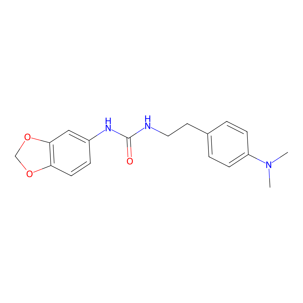 1-(Benzo[d][1,3]dioxol-5-yl)-3-(4-(dimethylamino)phenethyl)urea molecular structure, CAS 1207028-65-6