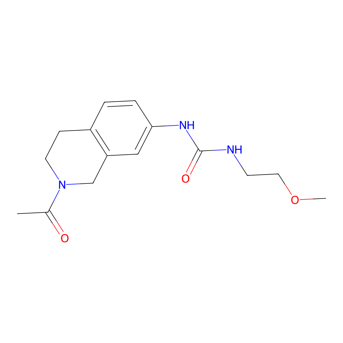 1-(2-Acetyl-1,2,3,4-tetrahydroisoquinolin-7-yl)-3-(2-methoxyethyl)urea molecular structure, CAS 1207028-73-6