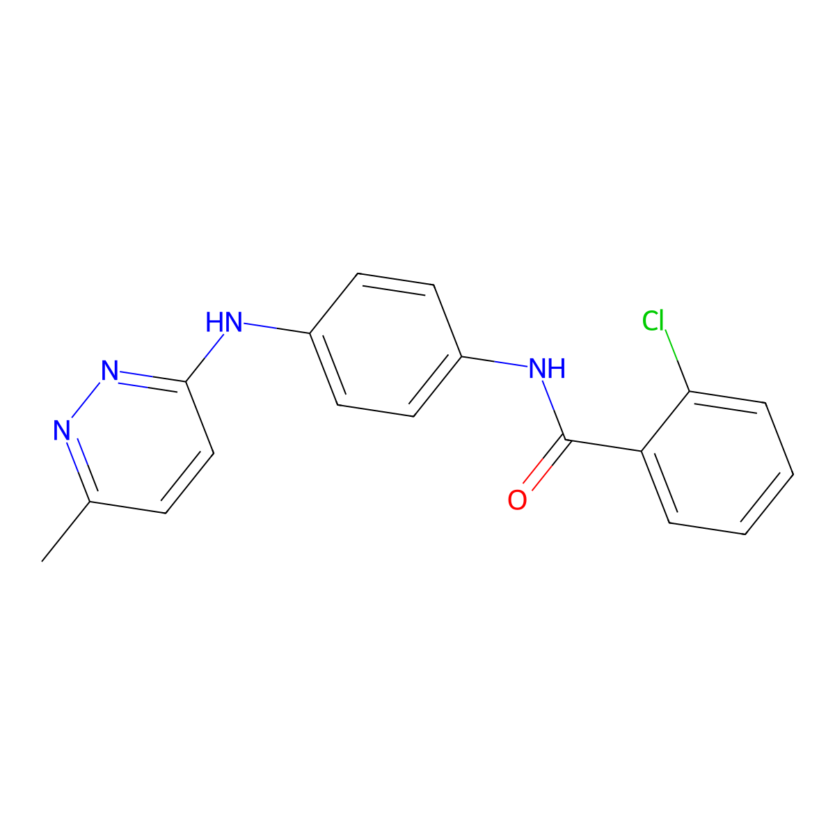 2-chloro-N-(4-((6-methylpyridazin-3-yl)amino)phenyl)benzamide molecular structure, CAS 1207028-76-9