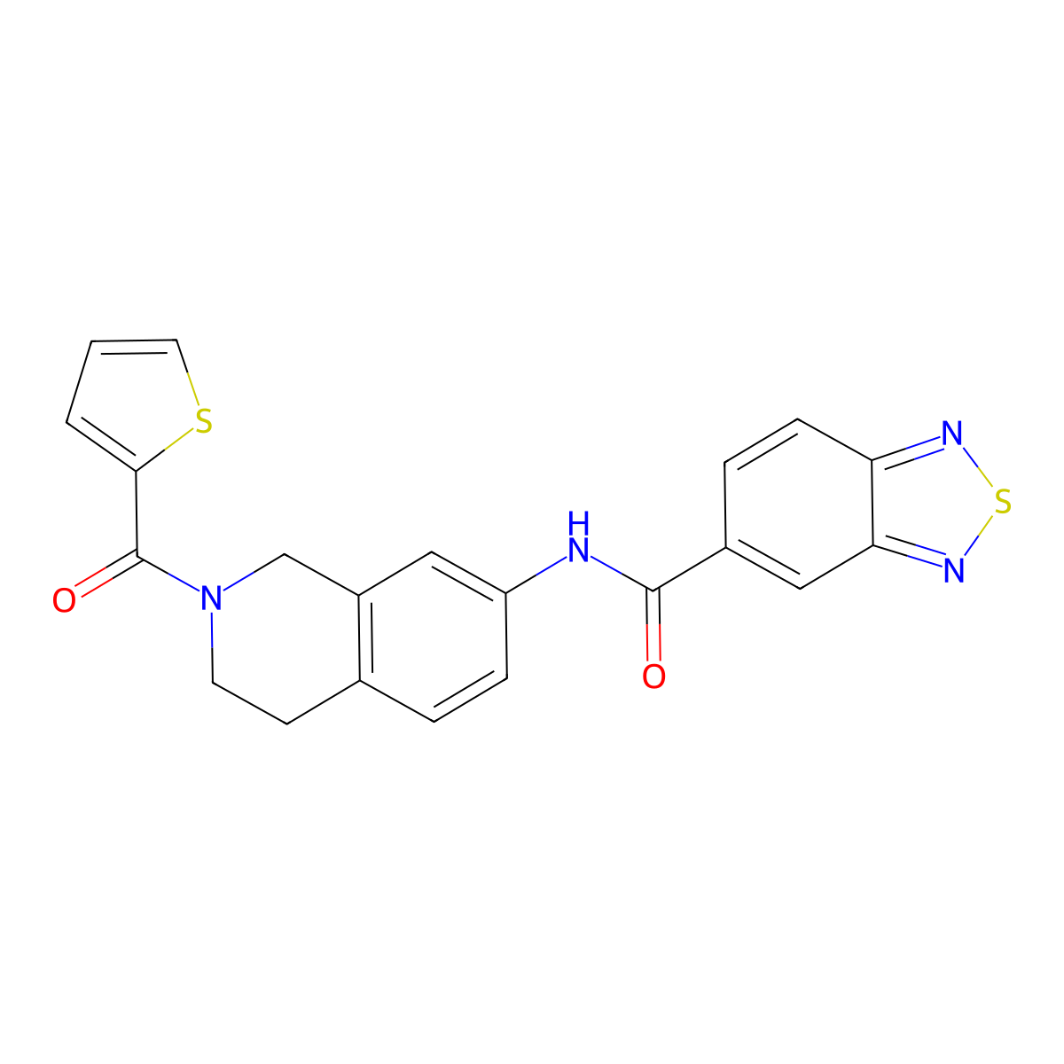 N-(2-(thiophene-2-carbonyl)-1,2,3,4-tetrahydroisoquinolin-7-yl)benzo[c][1,2,5]thiadiazole-5-carboxamide molecular structure, CAS 1207028-81-6