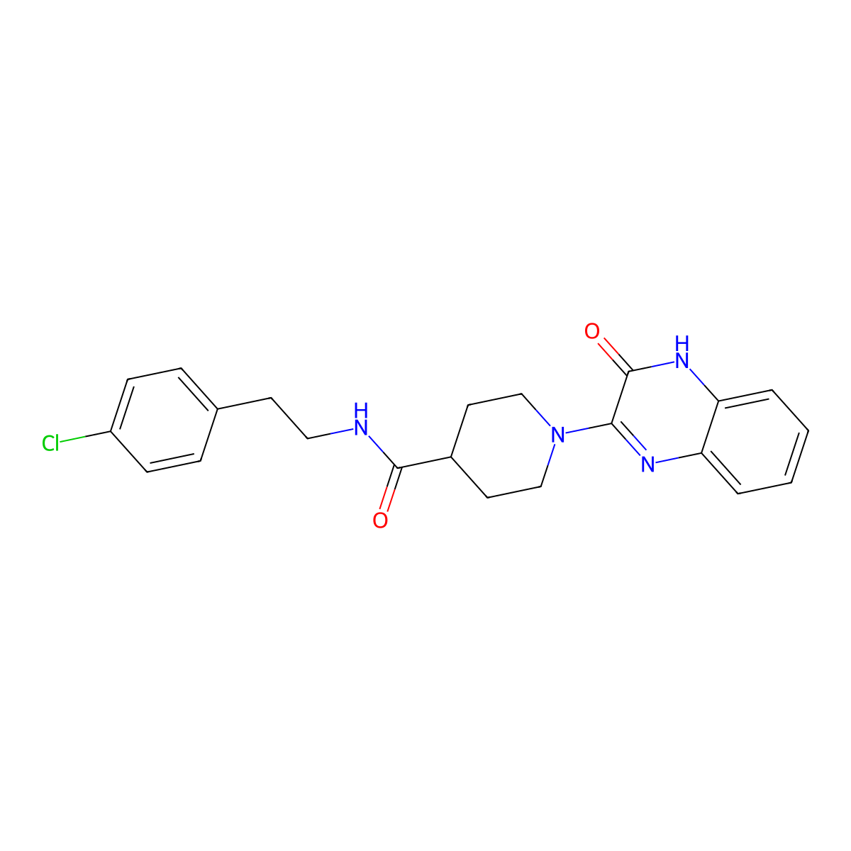 N-(4-chlorophenethyl)-1-(3-oxo-3,4-dihydroquinoxalin-2-yl)piperidine-4-carboxamide molecular structure, CAS 1207028-84-9