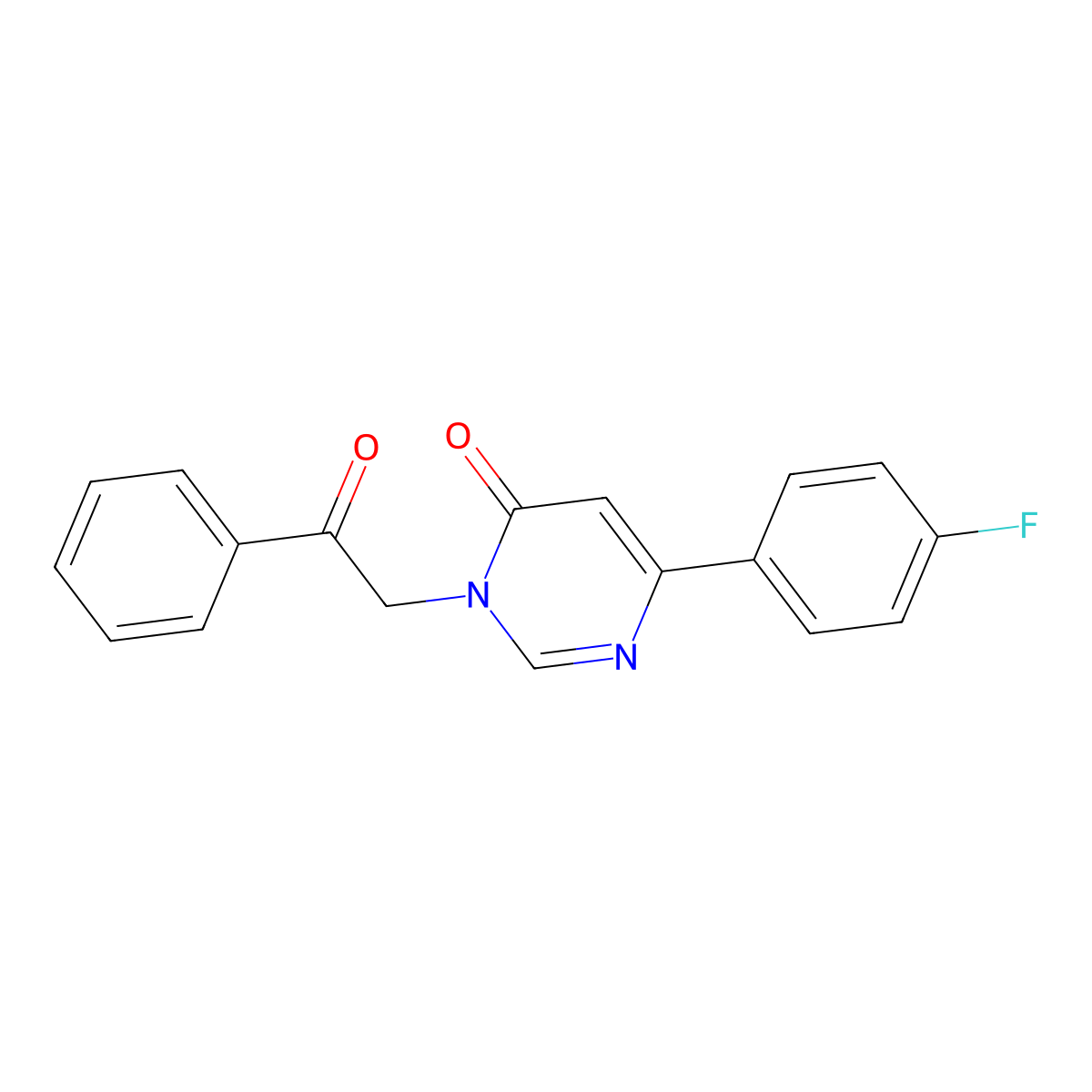 6-(4-fluorophenyl)-3-(2-oxo-2-phenylethyl)pyrimidin-4(3H)-one molecular structure, CAS 1207028-93-0
