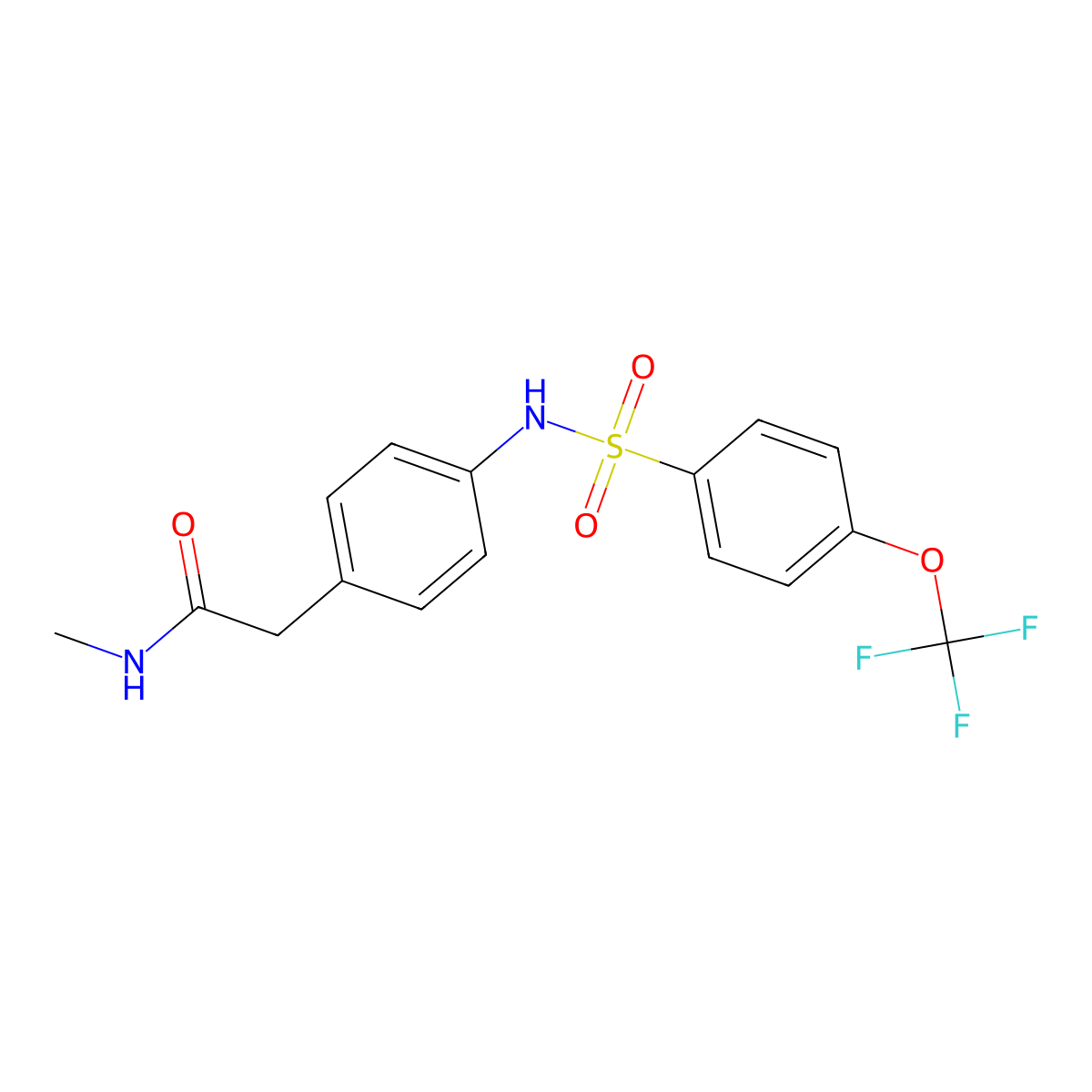 N-methyl-2-{4-[4-(trifluoromethoxy)benzenesulfonamido]phenyl}acetamide molecular structure, CAS 1207028-96-3