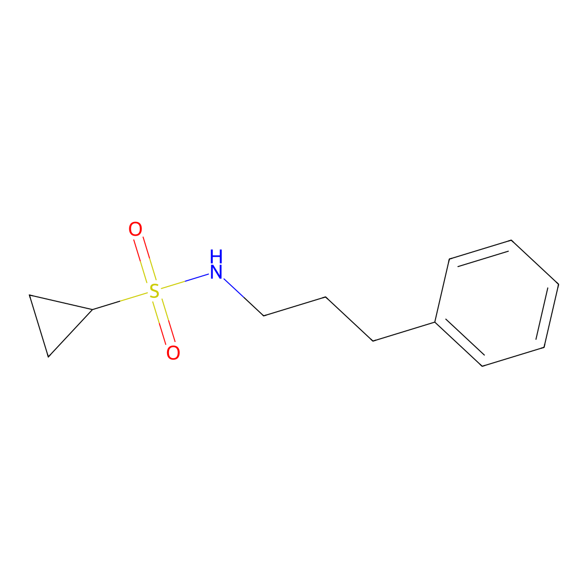 N-(3-phenylpropyl)cyclopropanesulfonamide molecular structure, CAS 1207028-98-5