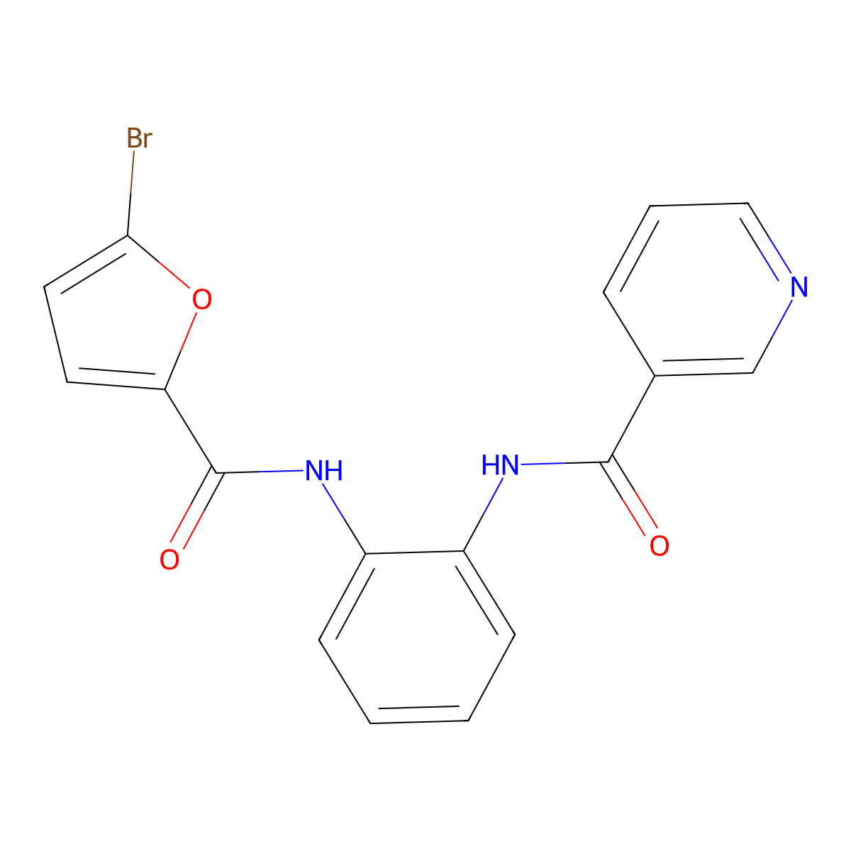 N-(2-(5-bromofuran-2-carboxamido)phenyl)nicotinamide molecular structure, CAS 1207029-03-5