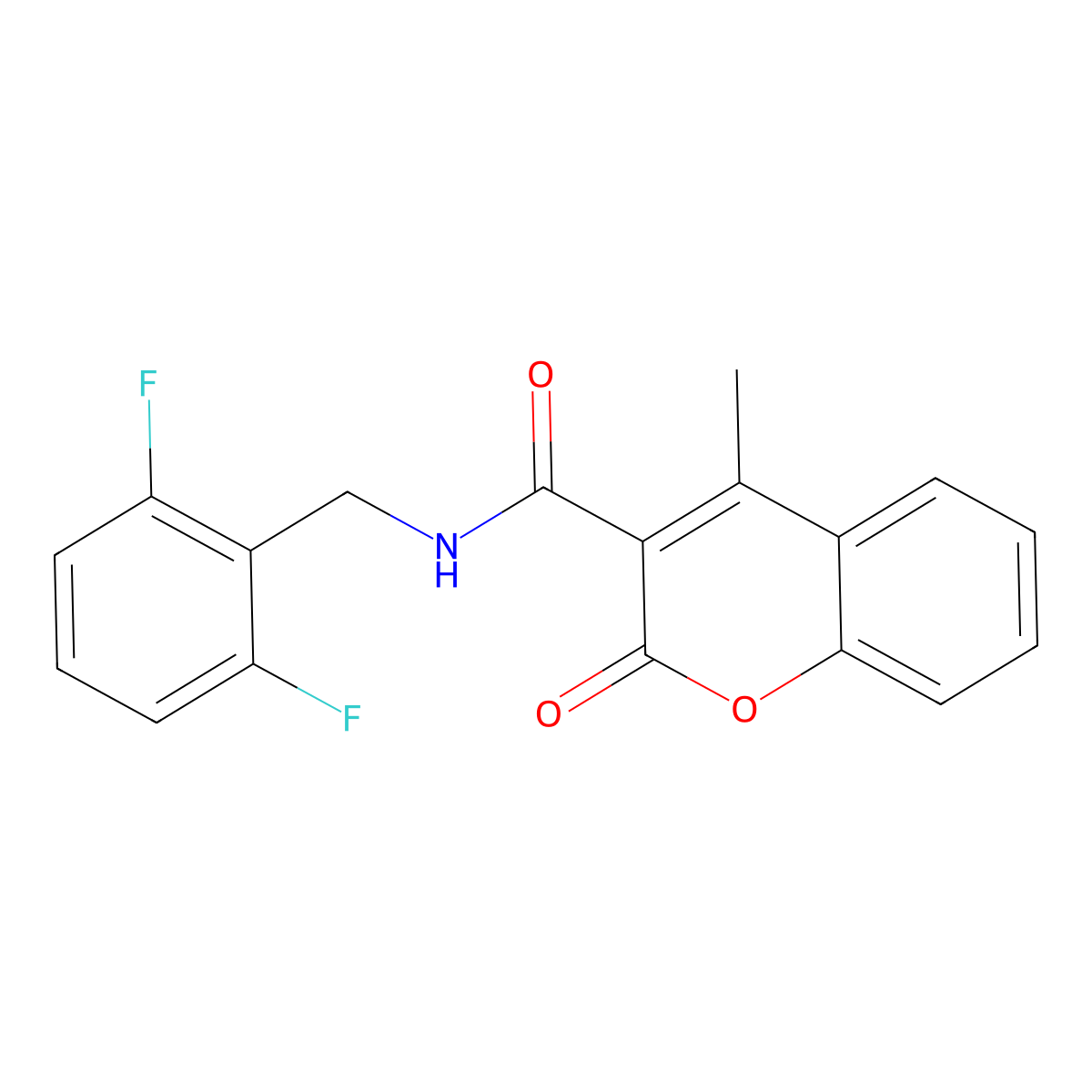 N-(2,6-difluorobenzyl)-4-methyl-2-oxo-2H-chromene-3-carboxamide molecular structure, CAS 1207029-20-6