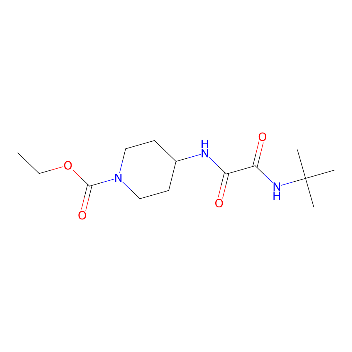 Ethyl 4-(2-(tert-butylamino)-2-oxoacetamido)piperidine-1-carboxylate molecular structure, CAS 1207029-32-0