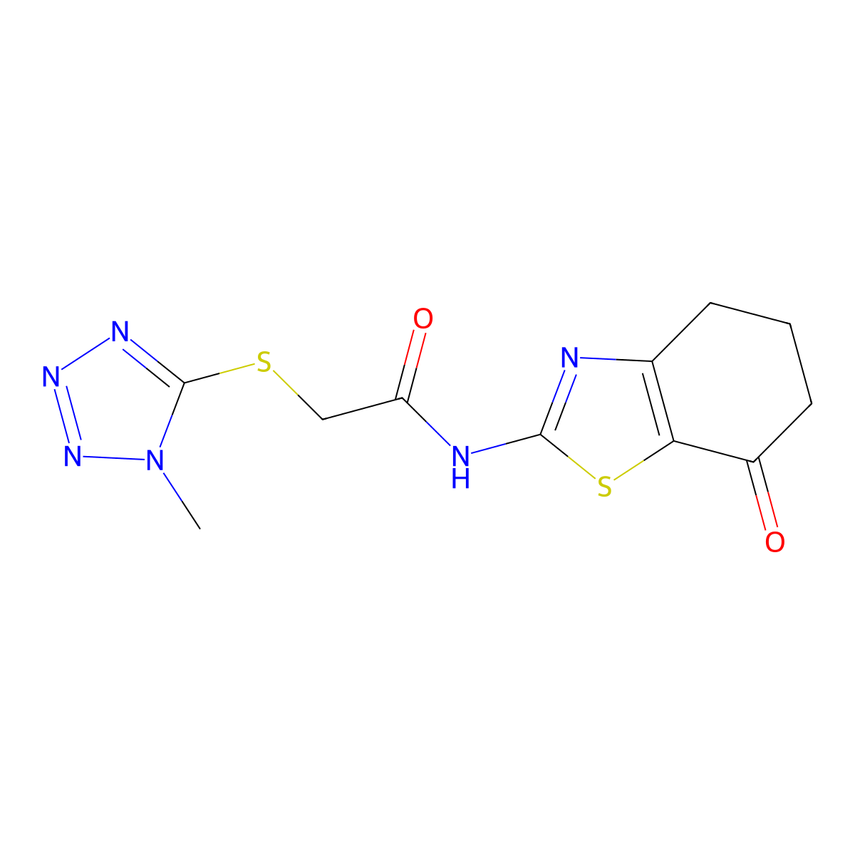 2-((1-methyl-1H-tetrazol-5-yl)thio)-N-(7-oxo-4,5,6,7-tetrahydrobenzo[d]thiazol-2-yl)acetamide molecular structure, CAS 1207029-47-7