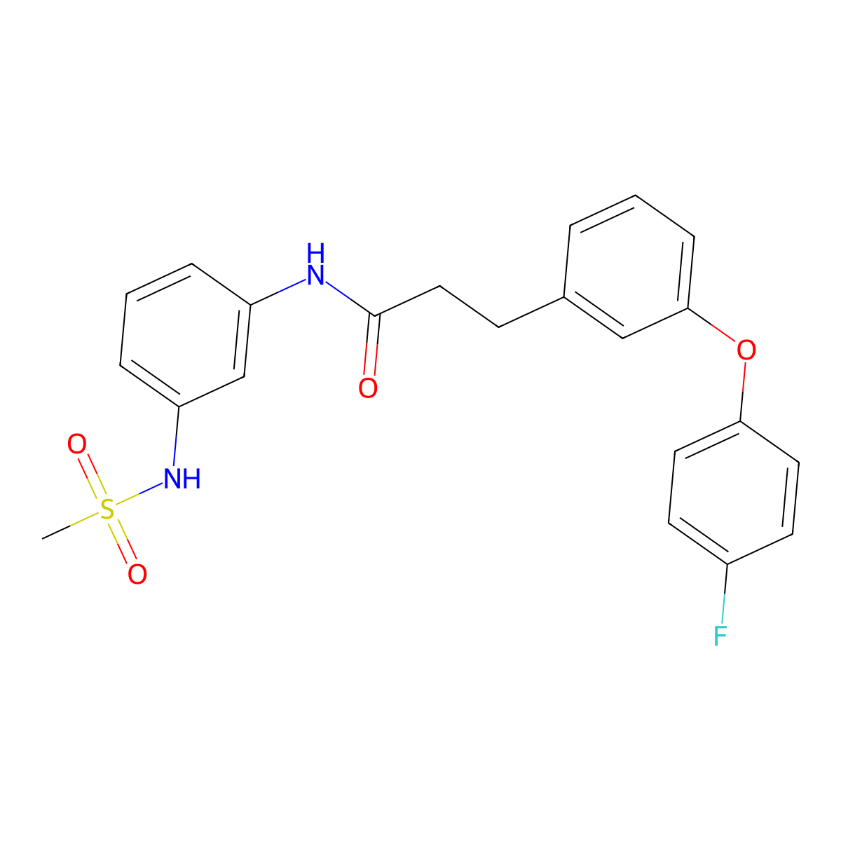 3-[3-(4-fluorophenoxy)phenyl]-N-(3-methanesulfonamidophenyl)propanamide molecular structure, CAS 1207029-57-9