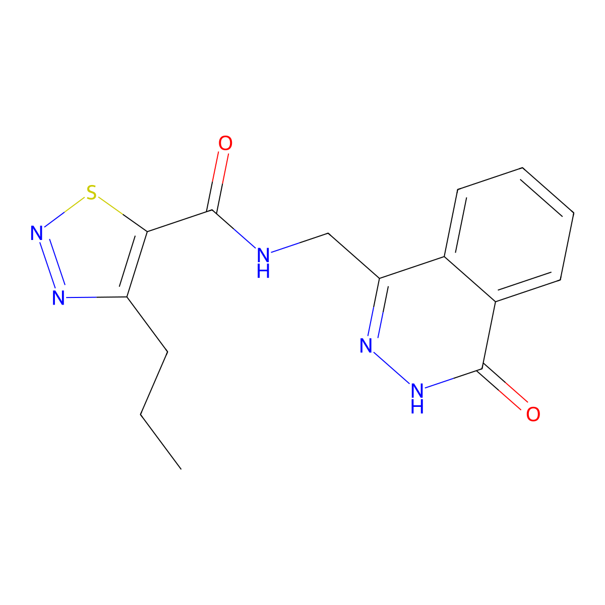 N-((4-oxo-3,4-dihydrophthalazin-1-yl)methyl)-4-propyl-1,2,3-thiadiazole-5-carboxamide molecular structure, CAS 1207029-61-5
