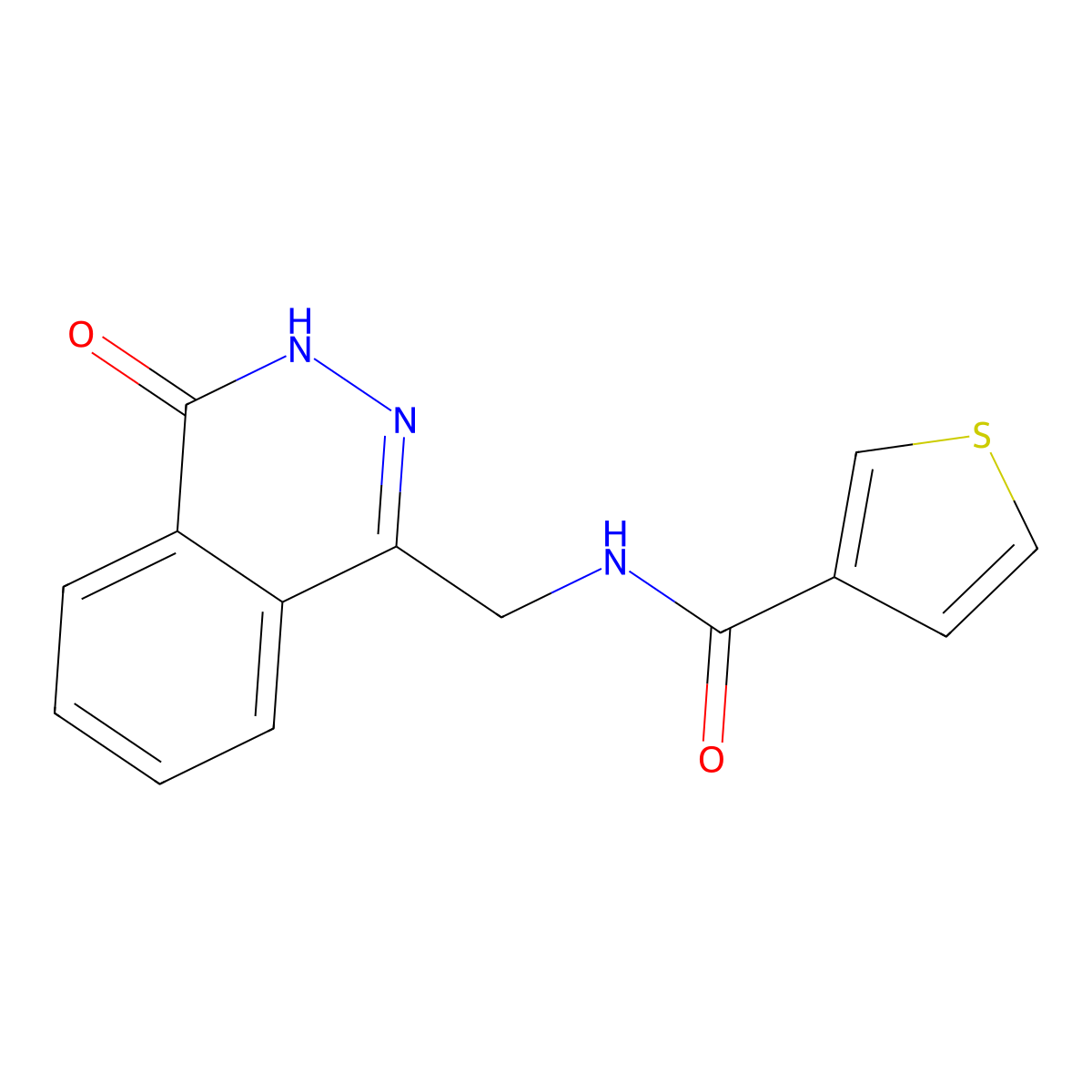 N-((4-oxo-3,4-dihydrophthalazin-1-yl)methyl)thiophene-3-carboxamide molecular structure, CAS 1207029-62-6