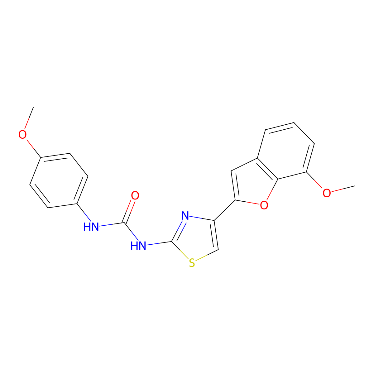 1-(4-(7-Methoxybenzofuran-2-yl)thiazol-2-yl)-3-(4-methoxyphenyl)urea molecular structure, CAS 1207029-71-7