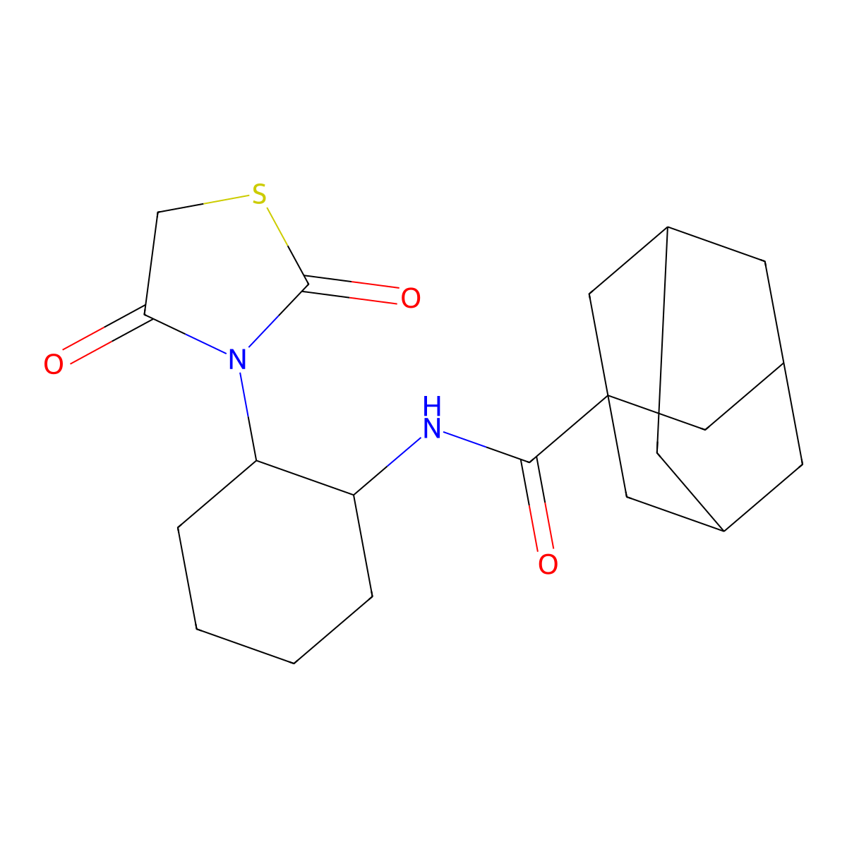 N-[2-(2,4-dioxo-1,3-thiazolidin-3-yl)cyclohexyl]adamantane-1-carboxamide molecular structure, CAS 1207029-78-4