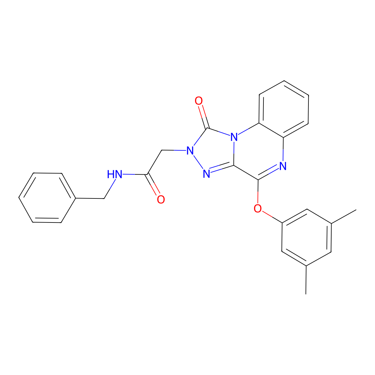 N-benzyl-2-(4-(3,5-dimethylphenoxy)-1-oxo-[1,2,4]triazolo[4,3-a]quinoxalin-2(1H)-yl)acetamide molecular structure, CAS 1207029-89-7