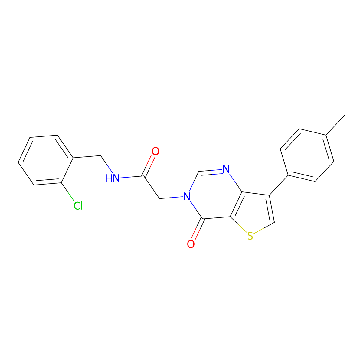 N-(2-chlorobenzyl)-2-[7-(4-methylphenyl)-4-oxothieno[3,2-d]pyrimidin-3(4H)-yl]acetamide molecular structure, CAS 1207029-94-4
