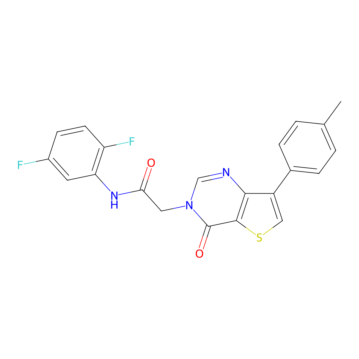 N-(2,5-difluorophenyl)-2-[7-(4-methylphenyl)-4-oxothieno[3,2-d]pyrimidin-3(4H)-yl]acetamide molecular structure, CAS 1207029-95-5