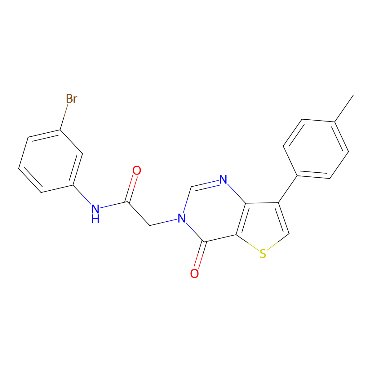 N-(3-bromophenyl)-2-[7-(4-methylphenyl)-4-oxothieno[3,2-d]pyrimidin-3(4H)-yl]acetamide molecular structure, CAS 1207029-97-7