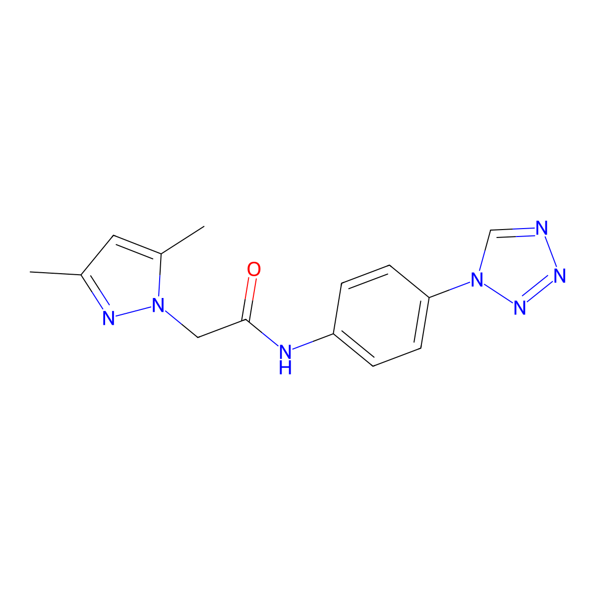 N-(4-(1H-tetrazol-1-yl)phenyl)-2-(3,5-dimethyl-1H-pyrazol-1-yl)acetamide molecular structure, CAS 1207029-98-8