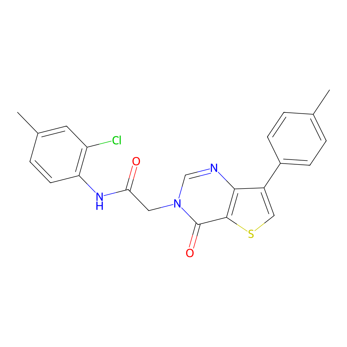 N-(2-chloro-4-methylphenyl)-2-[7-(4-methylphenyl)-4-oxothieno[3,2-d]pyrimidin-3(4H)-yl]acetamide molecular structure, CAS 1207030-01-0