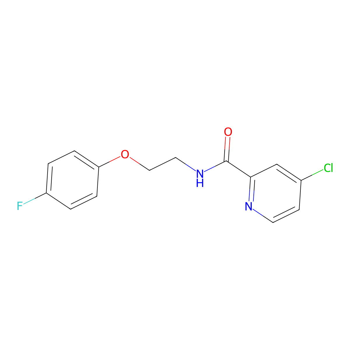 4-chloro-N-(2-(4-fluorophenoxy)ethyl)picolinamide molecular structure, CAS 1207030-06-5