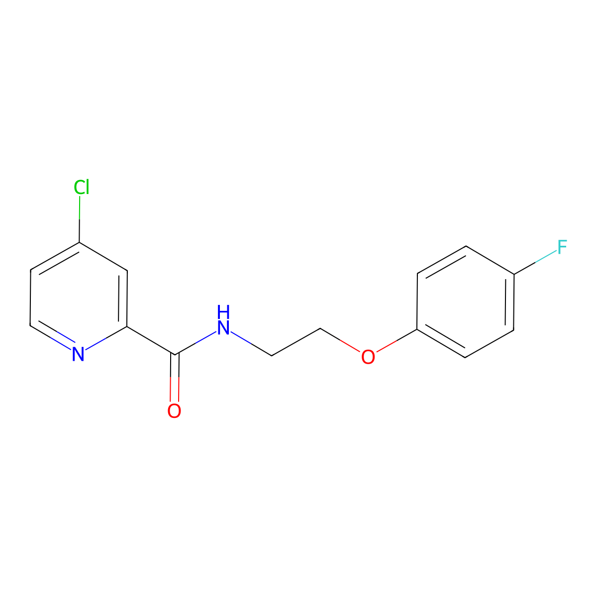 4-chloro-N-(2-(4-fluorophenoxy)ethyl)picolinamide molecular structure, CAS 1207030-06-5