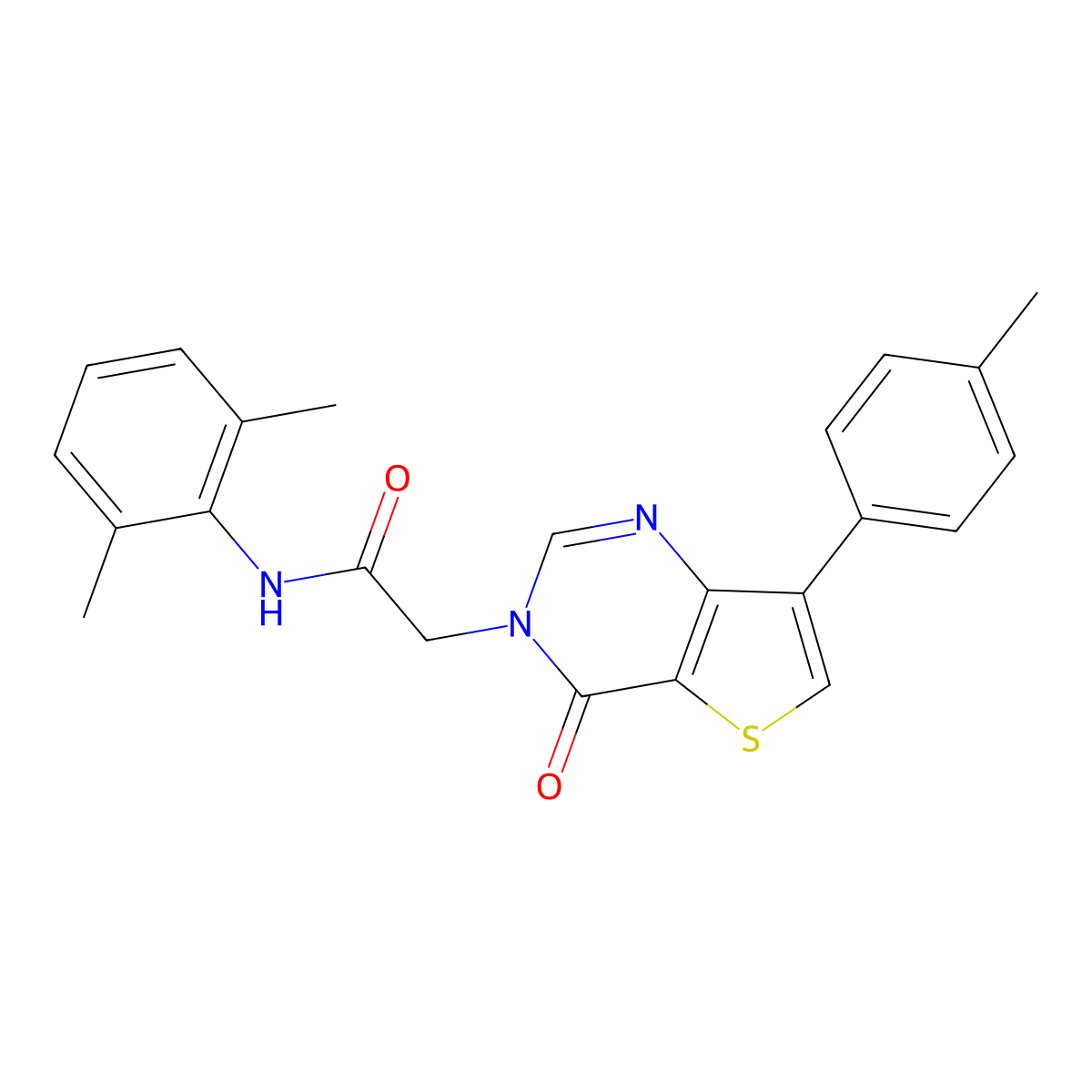 N-(2,6-dimethylphenyl)-2-[7-(4-methylphenyl)-4-oxothieno[3,2-d]pyrimidin-3(4H)-yl]acetamide molecular structure, CAS 1207030-07-6