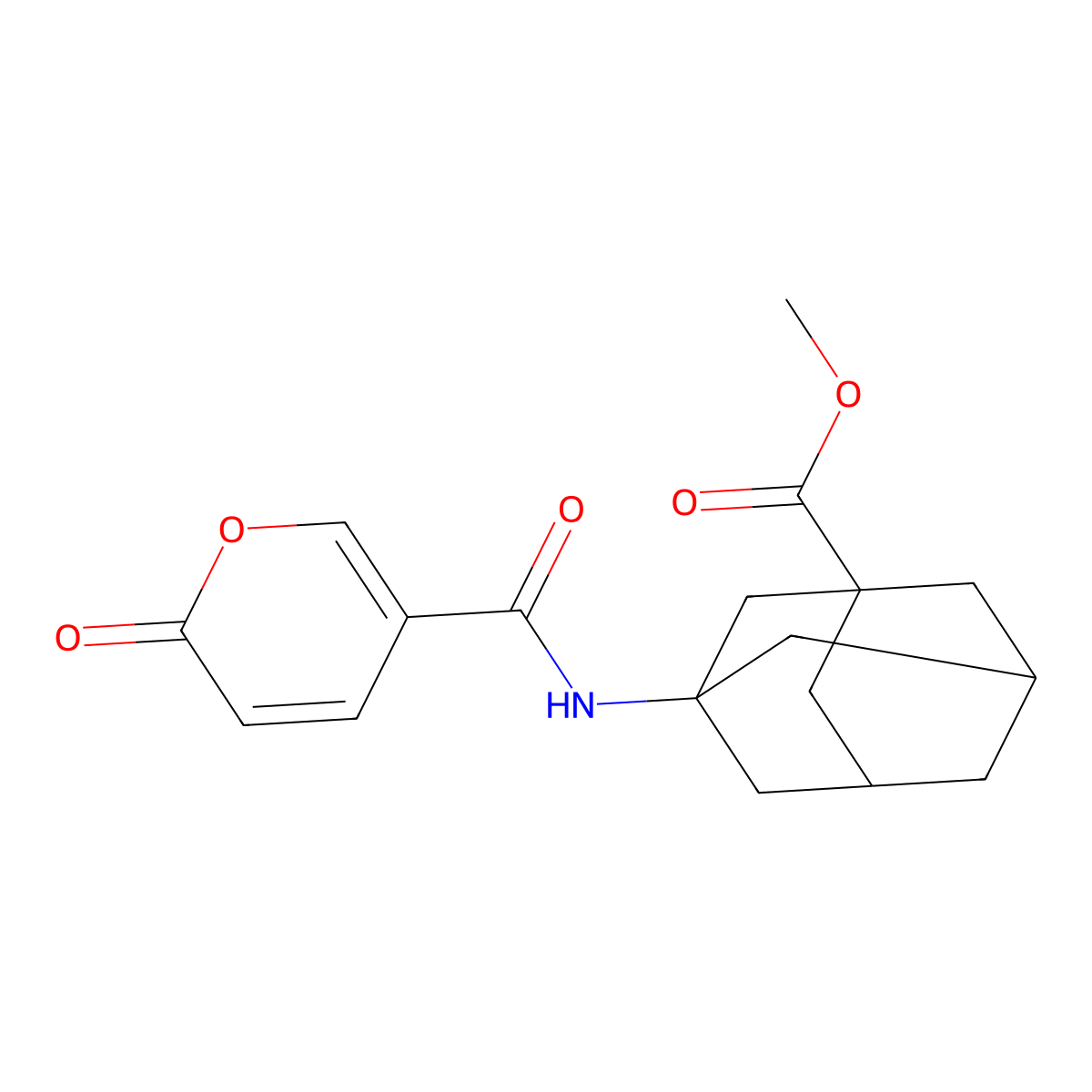 methyl 3-(2-oxo-2H-pyran-5-amido)adamantane-1-carboxylate molecular structure, CAS 1207030-08-7