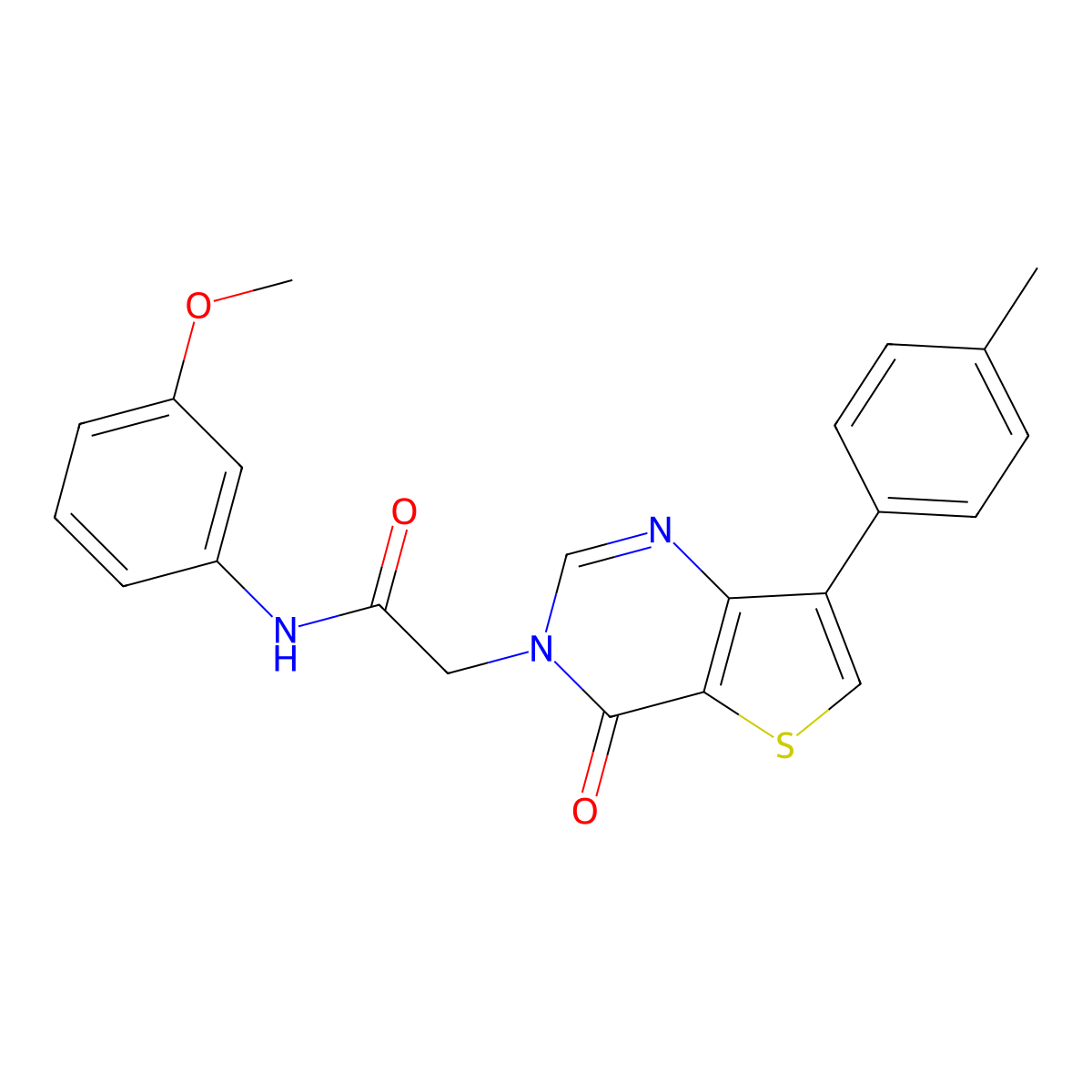 N-(3-methoxyphenyl)-2-[7-(4-methylphenyl)-4-oxothieno[3,2-d]pyrimidin-3(4H)-yl]acetamide molecular structure, CAS 1207030-10-1