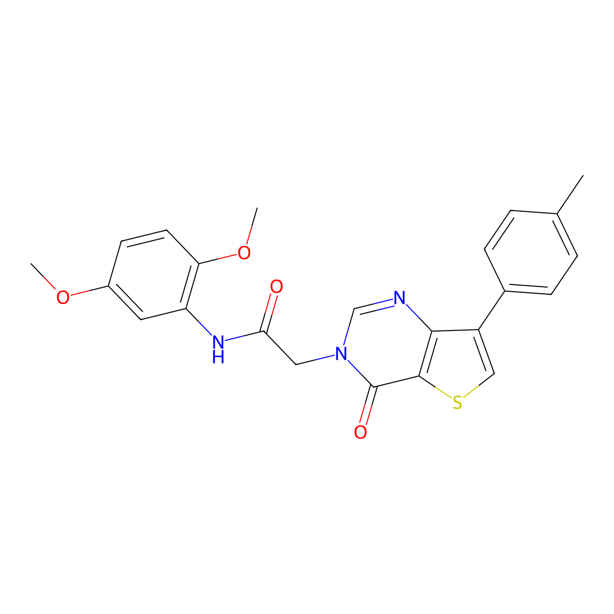 N-(2,5-dimethoxyphenyl)-2-[7-(4-methylphenyl)-4-oxothieno[3,2-d]pyrimidin-3(4H)-yl]acetamide molecular structure, CAS 1207030-11-2