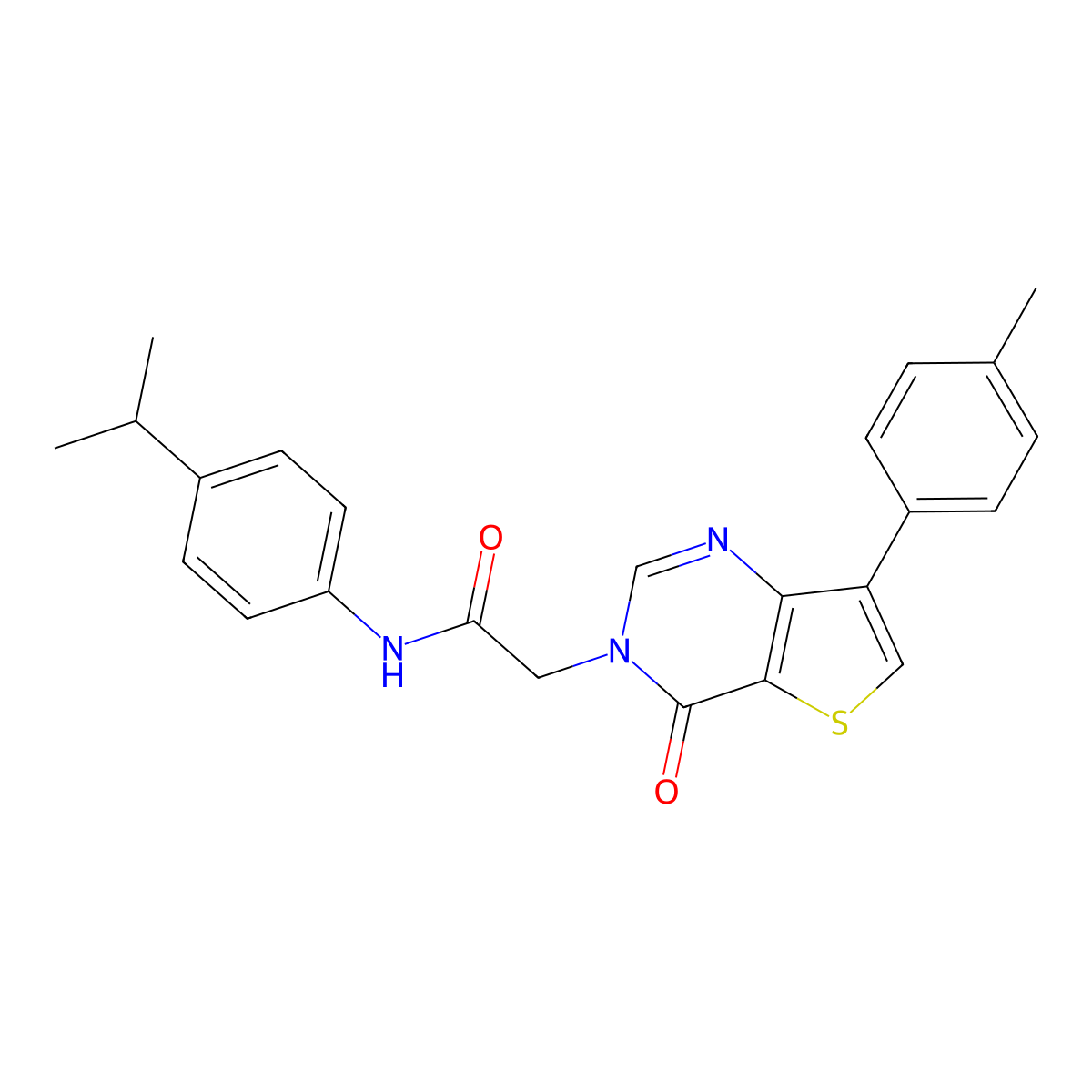2-[7-(4-methylphenyl)-4-oxothieno[3,2-d]pyrimidin-3(4H)-yl]-N-[4-(propan-2-yl)phenyl]acetamide molecular structure, CAS 1207030-13-4