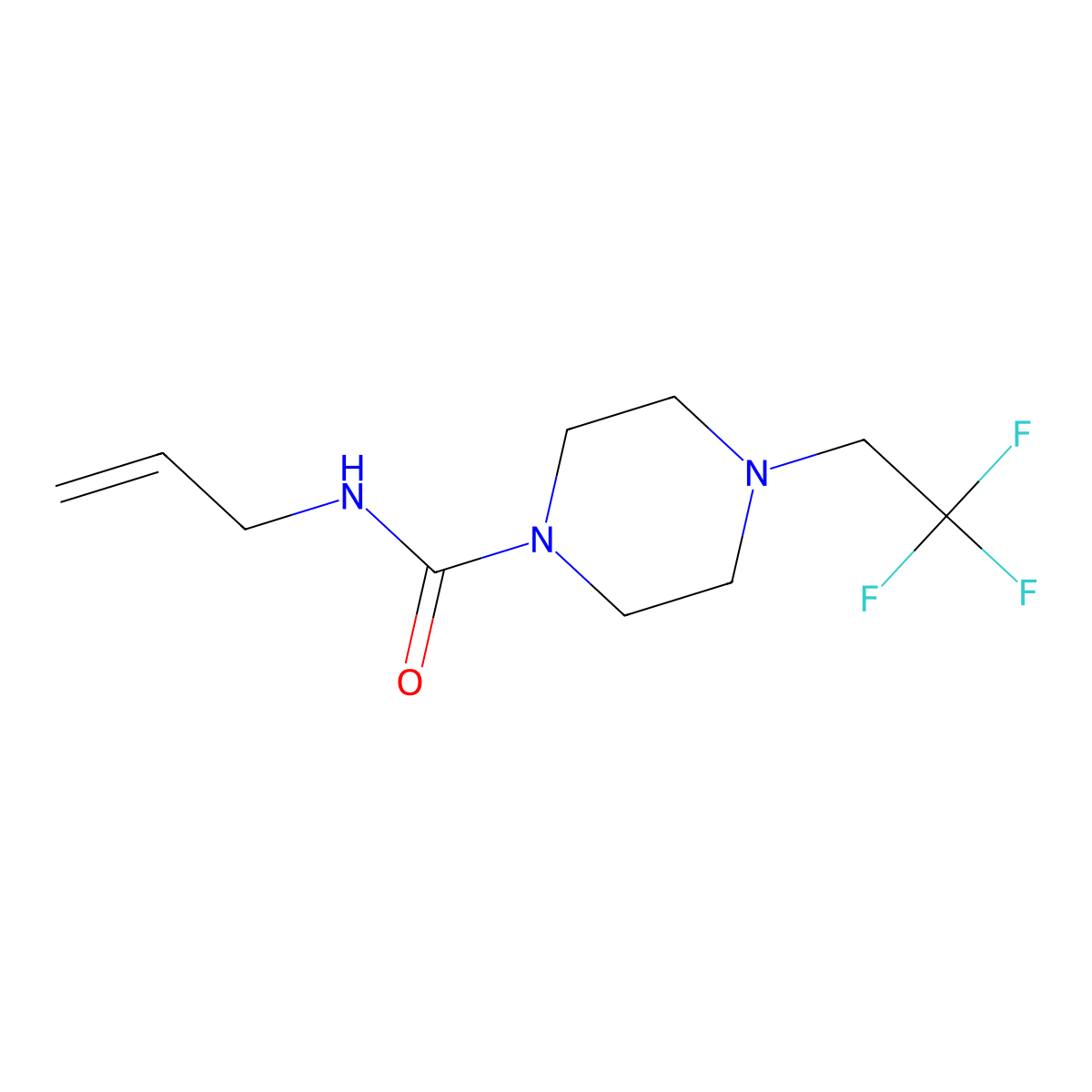 N-allyl-4-(2,2,2-trifluoroethyl)piperazine-1-carboxamide molecular structure, CAS 1207030-14-5