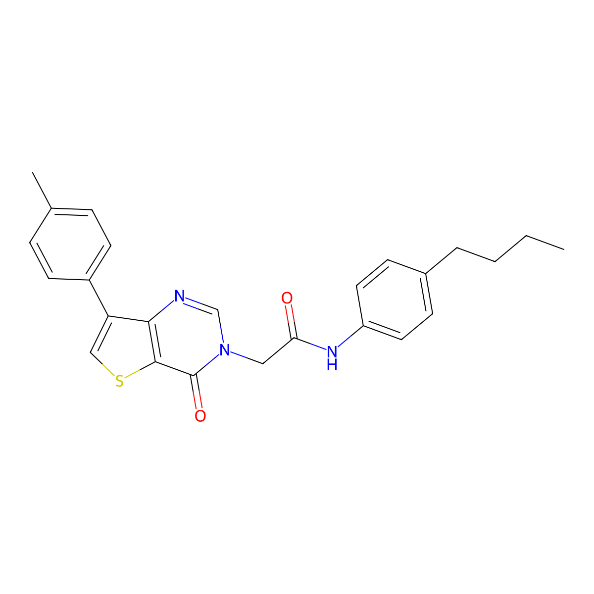 N-(4-butylphenyl)-2-[7-(4-methylphenyl)-4-oxothieno[3,2-d]pyrimidin-3(4H)-yl]acetamide molecular structure, CAS 1207030-15-6