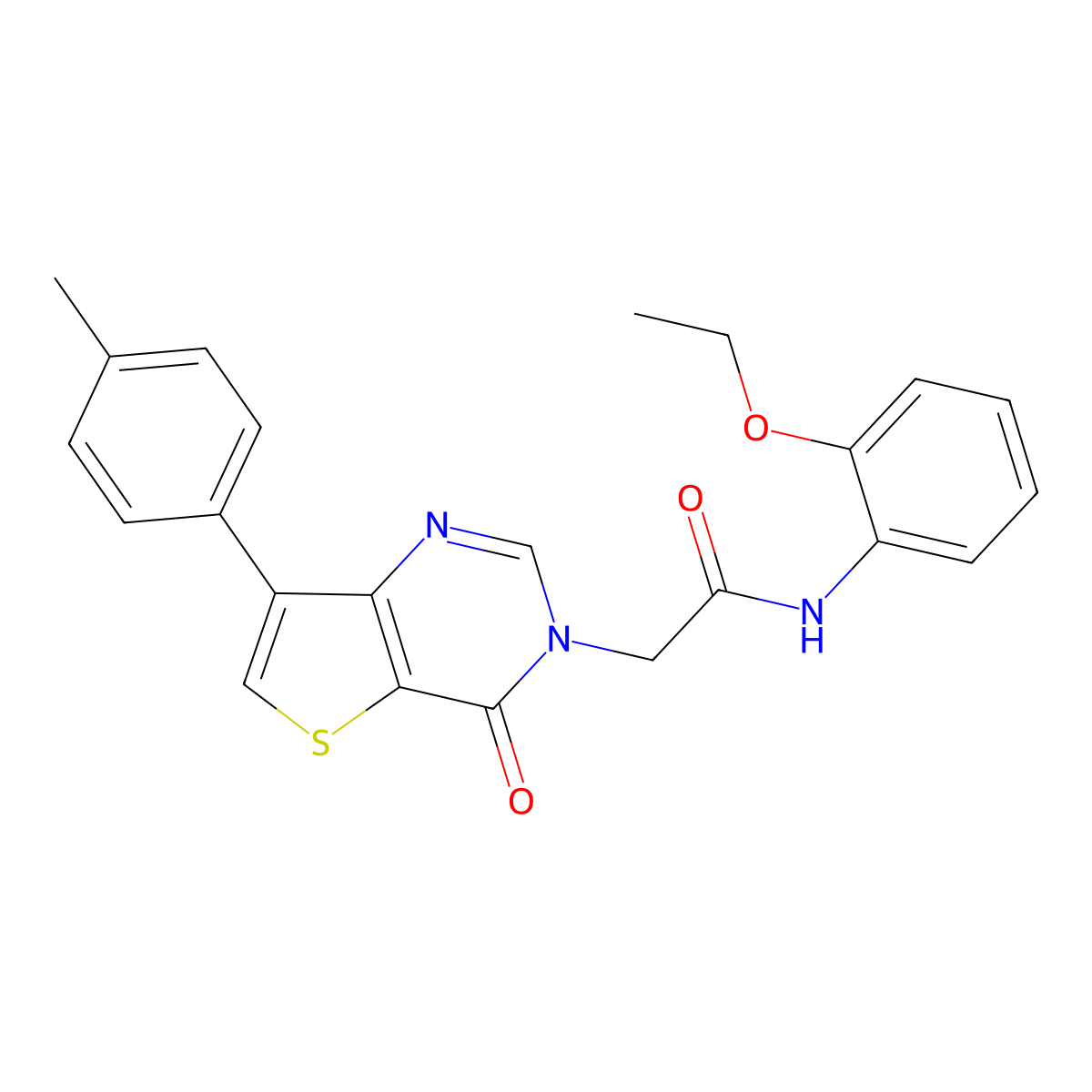 N-(2-ethoxyphenyl)-2-[7-(4-methylphenyl)-4-oxothieno[3,2-d]pyrimidin-3(4H)-yl]acetamide molecular structure, CAS 1207030-16-7