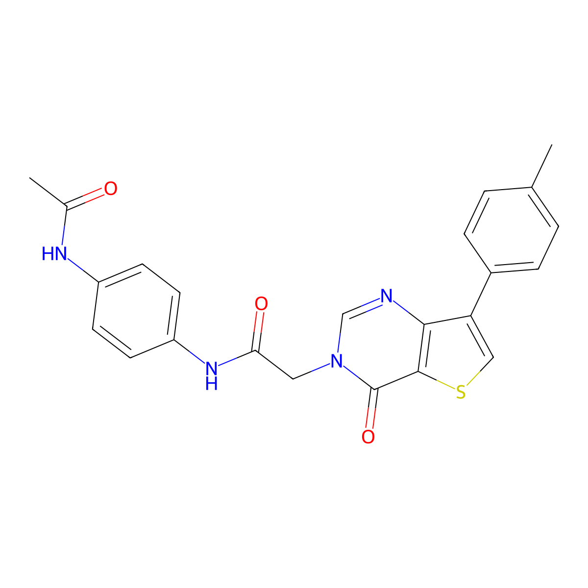 N-[4-(acetylamino)phenyl]-2-[7-(4-methylphenyl)-4-oxothieno[3,2-d]pyrimidin-3(4H)-yl]acetamide molecular structure, CAS 1207030-22-5