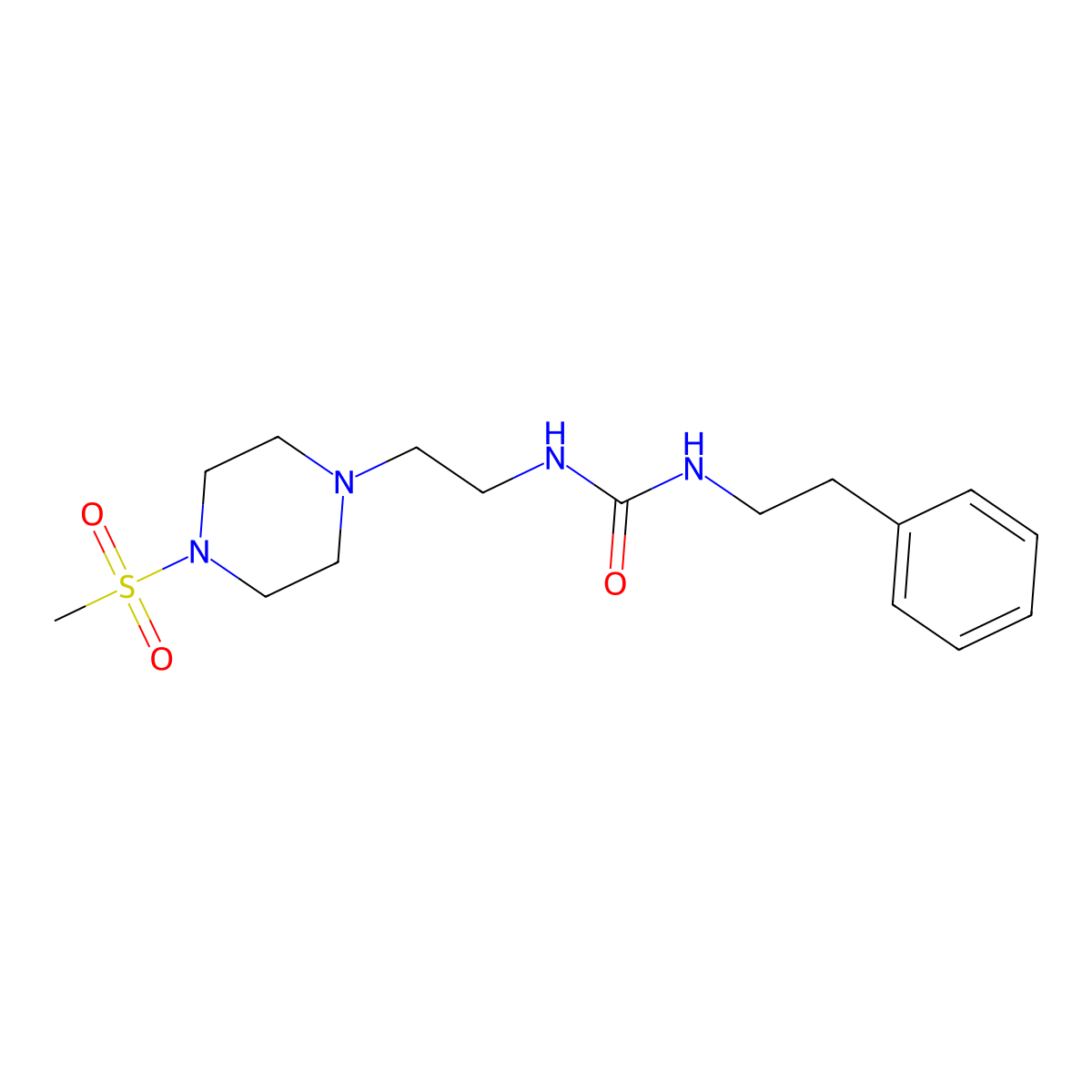 1-(2-(4-(Methylsulfonyl)piperazin-1-yl)ethyl)-3-phenethylurea molecular structure, CAS 1207030-40-7