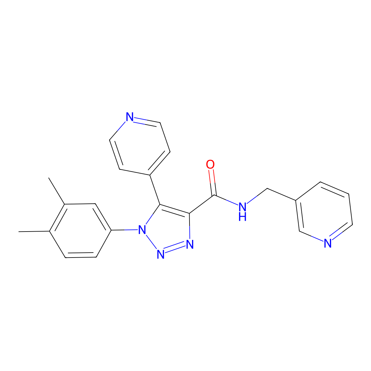 1-(3,4-dimethylphenyl)-N-[(pyridin-3-yl)methyl]-5-(pyridin-4-yl)-1H-1,2,3-triazole-4-carboxamide molecular structure, CAS 1207030-42-9