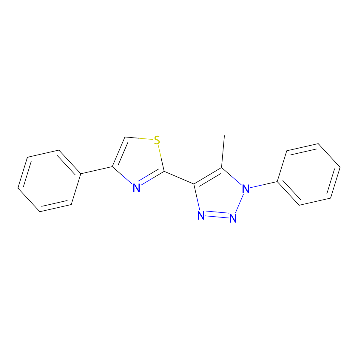 2-(5-methyl-1-phenyl-1H-1,2,3-triazol-4-yl)-4-phenylthiazole molecular structure, CAS 1207030-53-2