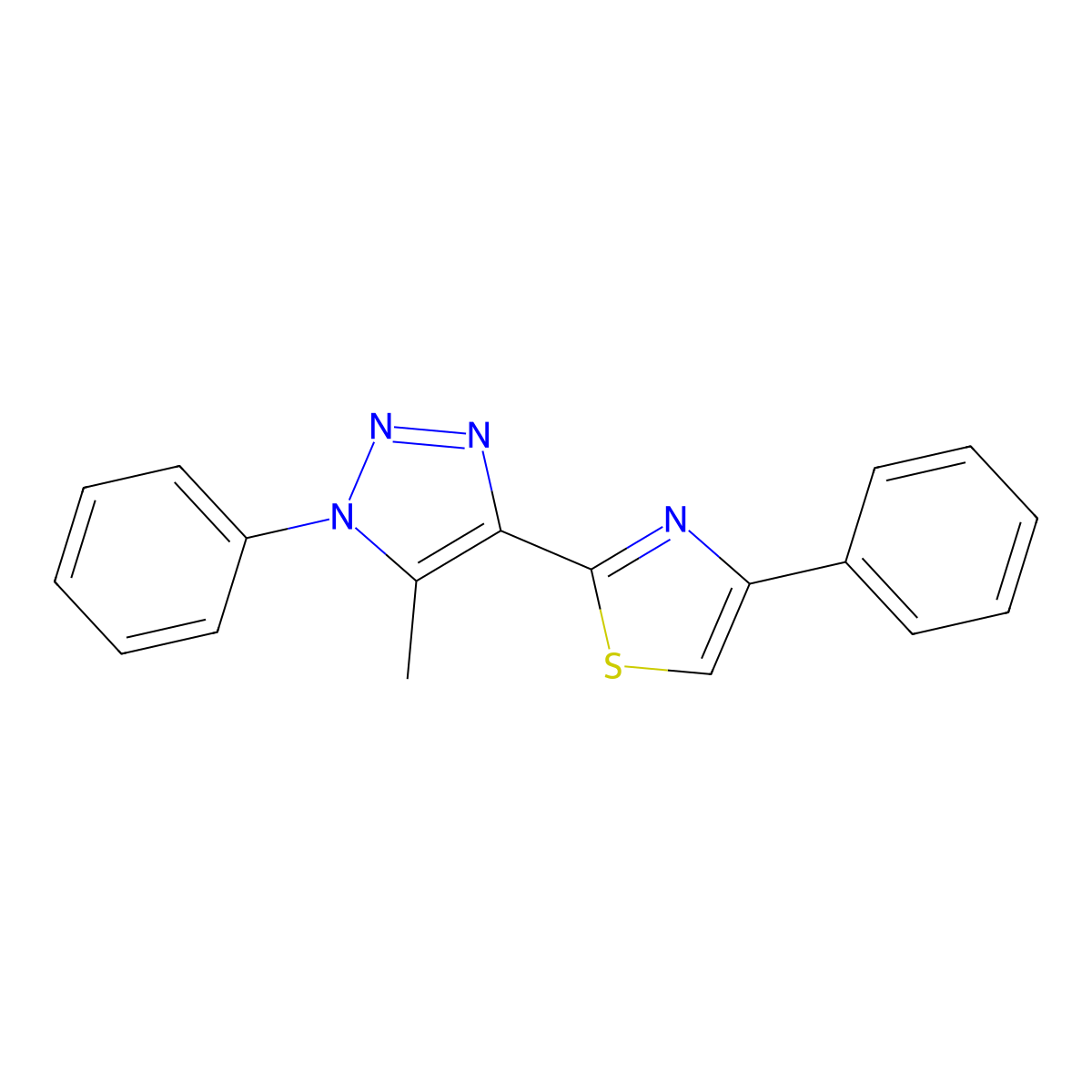 2-(5-methyl-1-phenyl-1H-1,2,3-triazol-4-yl)-4-phenylthiazole molecular structure, CAS 1207030-53-2