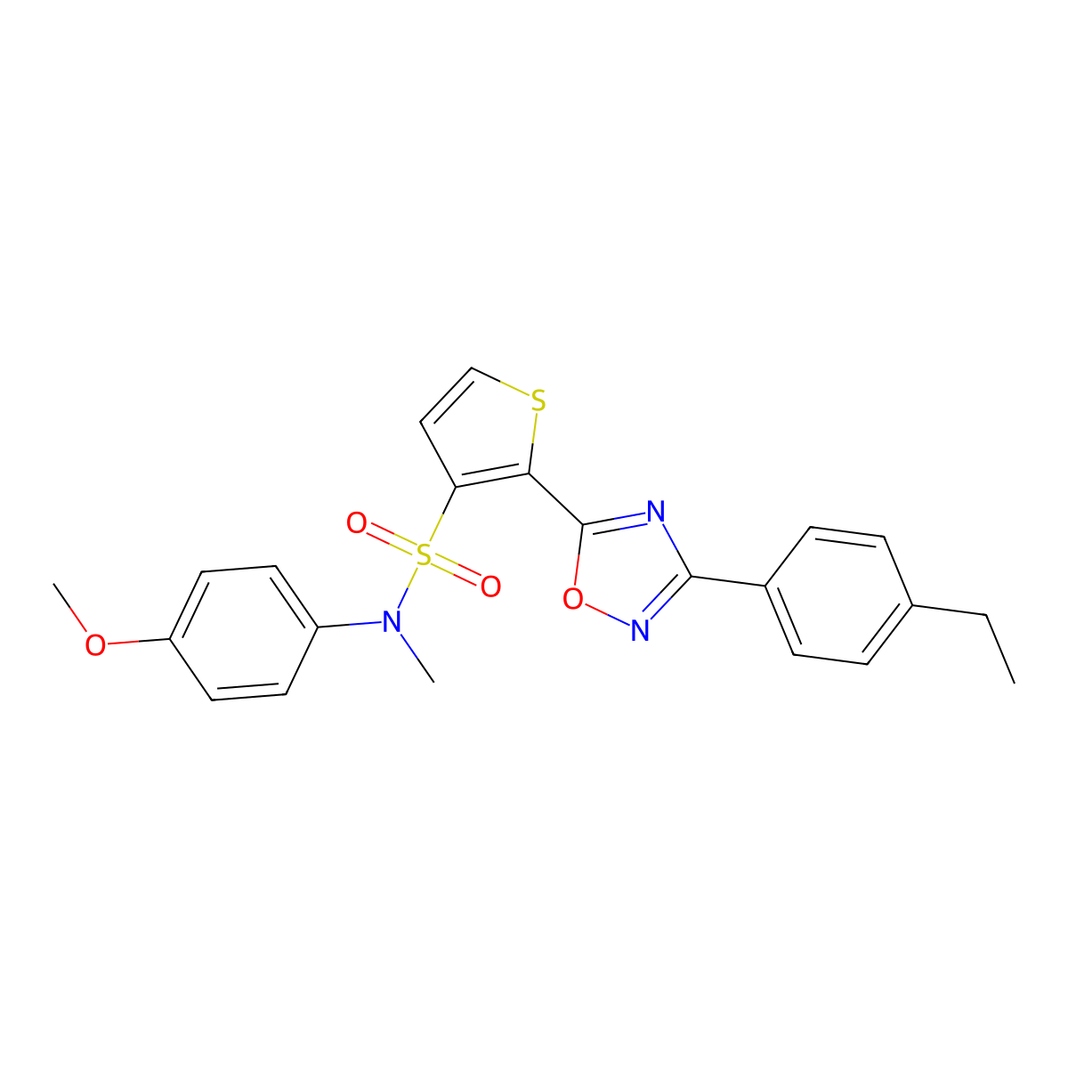 2-[3-(4-ethylphenyl)-1,2,4-oxadiazol-5-yl]-N-(4-methoxyphenyl)-N-methylthiophene-3-sulfonamide molecular structure, CAS 1207030-63-4