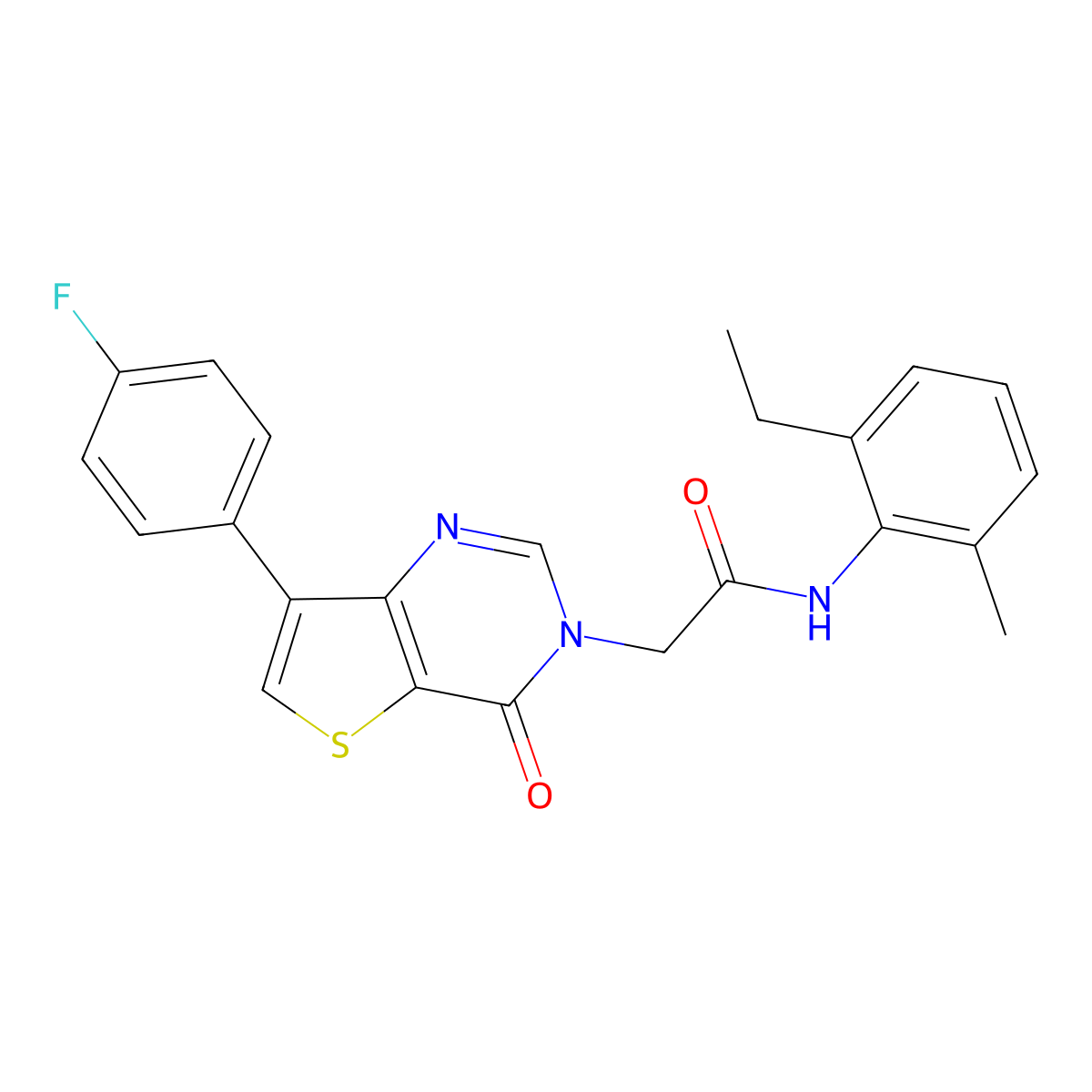N-(2-ethyl-6-methylphenyl)-2-[7-(4-fluorophenyl)-4-oxothieno[3,2-d]pyrimidin-3(4H)-yl]acetamide molecular structure, CAS 1207030-75-8
