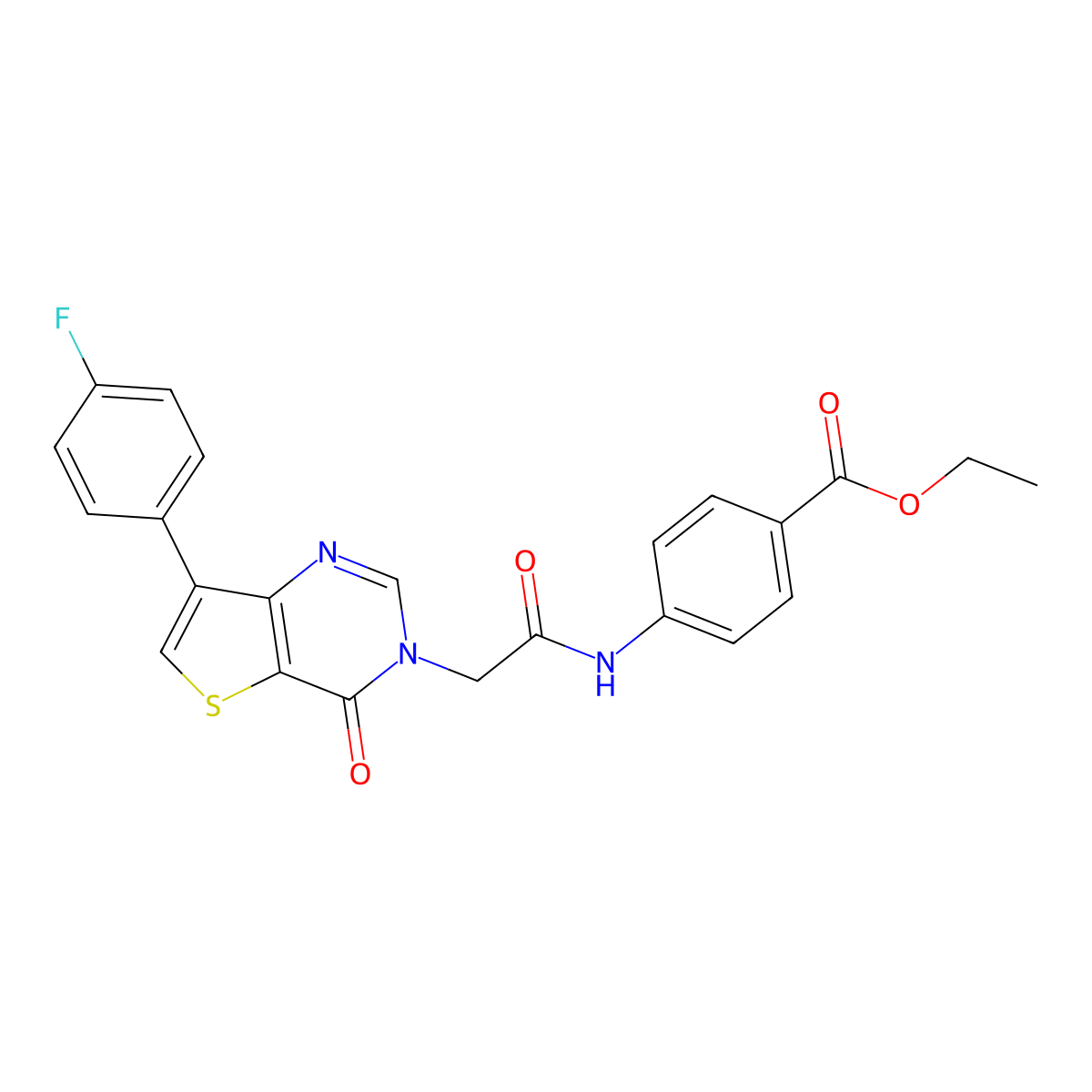 ethyl 4-({[7-(4-fluorophenyl)-4-oxothieno[3,2-d]pyrimidin-3(4H)-yl]acetyl}amino)benzoate molecular structure, CAS 1207030-79-2