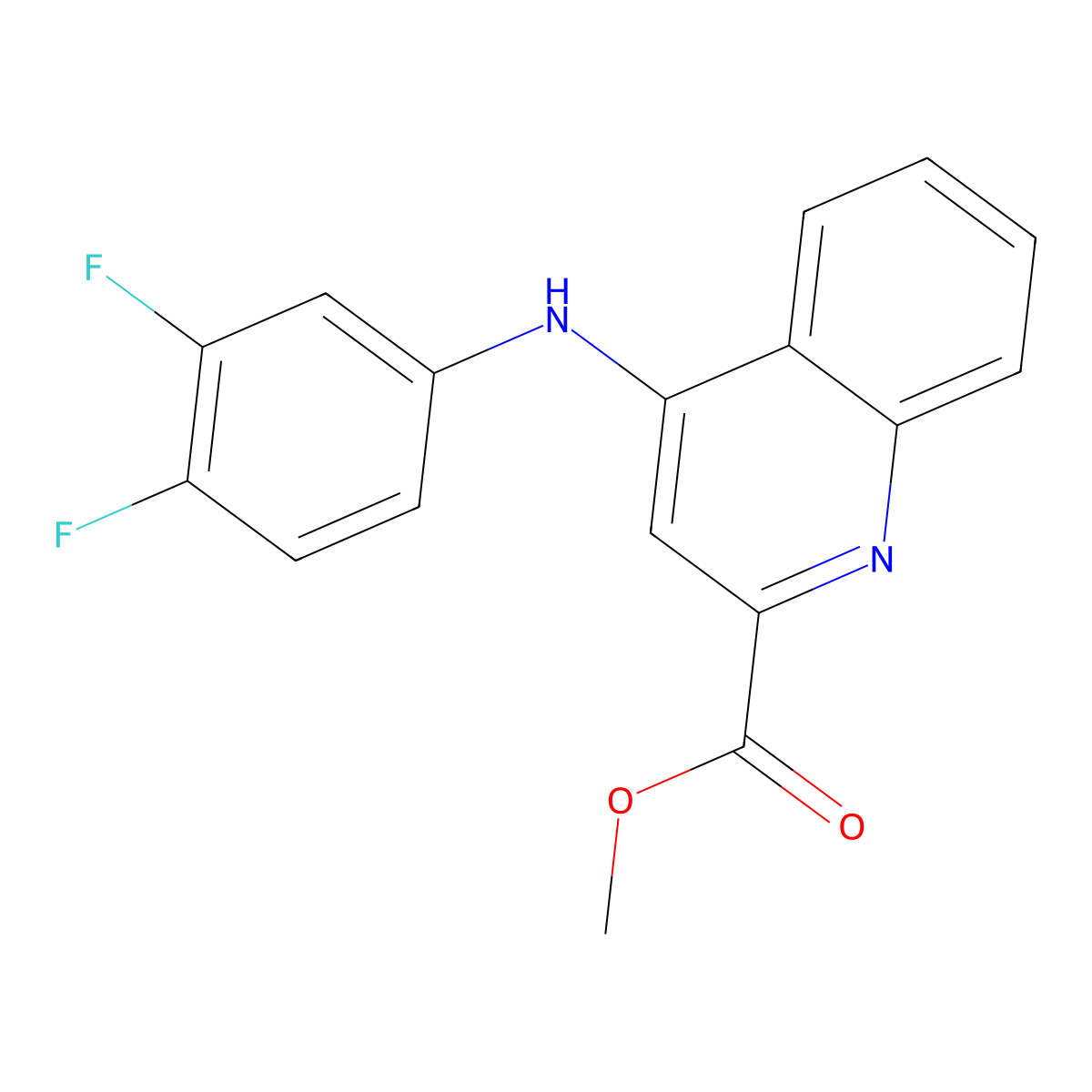Methyl 4-[(3,4-difluorophenyl)amino]quinoline-2-carboxylate molecular structure, CAS 1207030-81-6