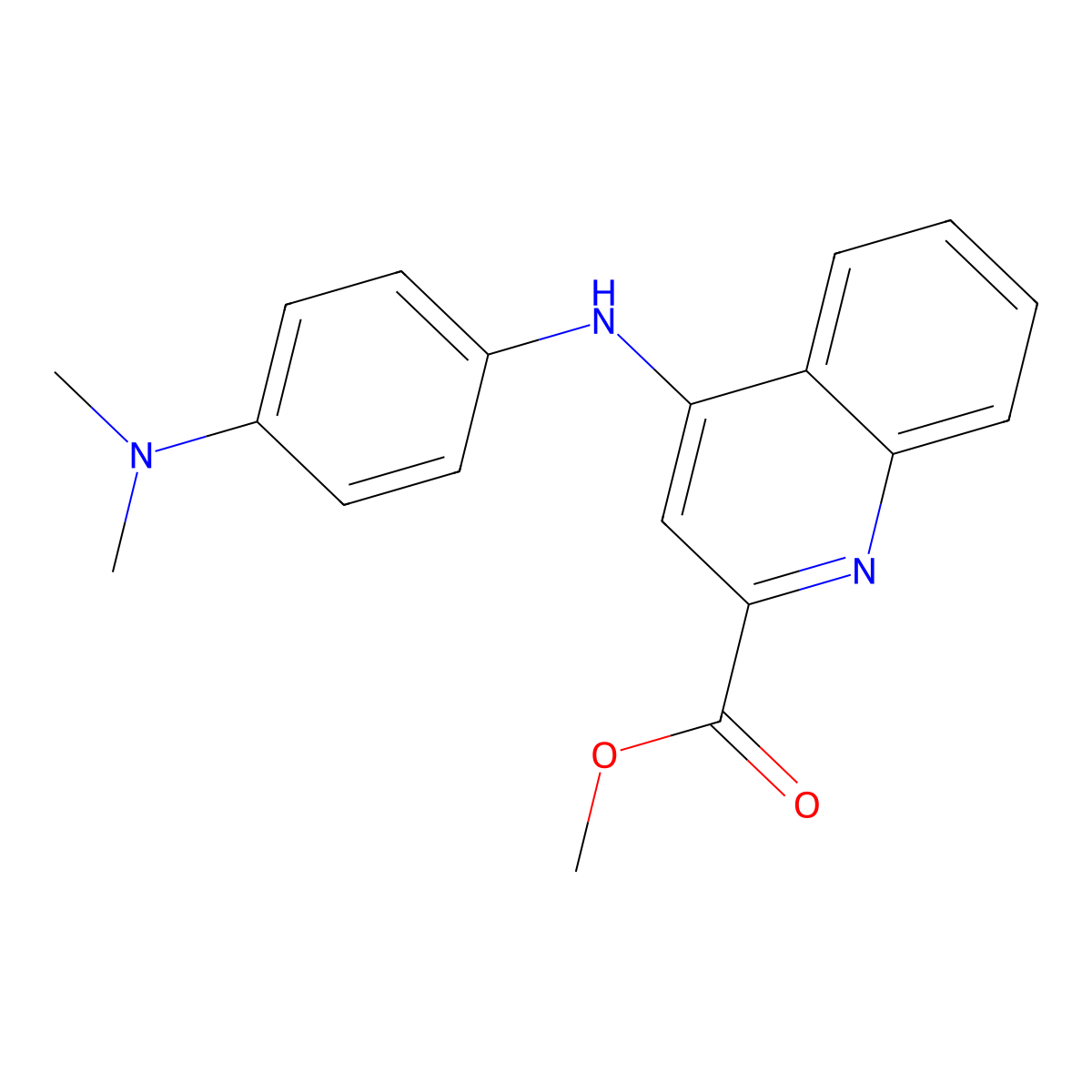Methyl 4-{[4-(dimethylamino)phenyl]amino}quinoline-2-carboxylate molecular structure, CAS 1207030-84-9