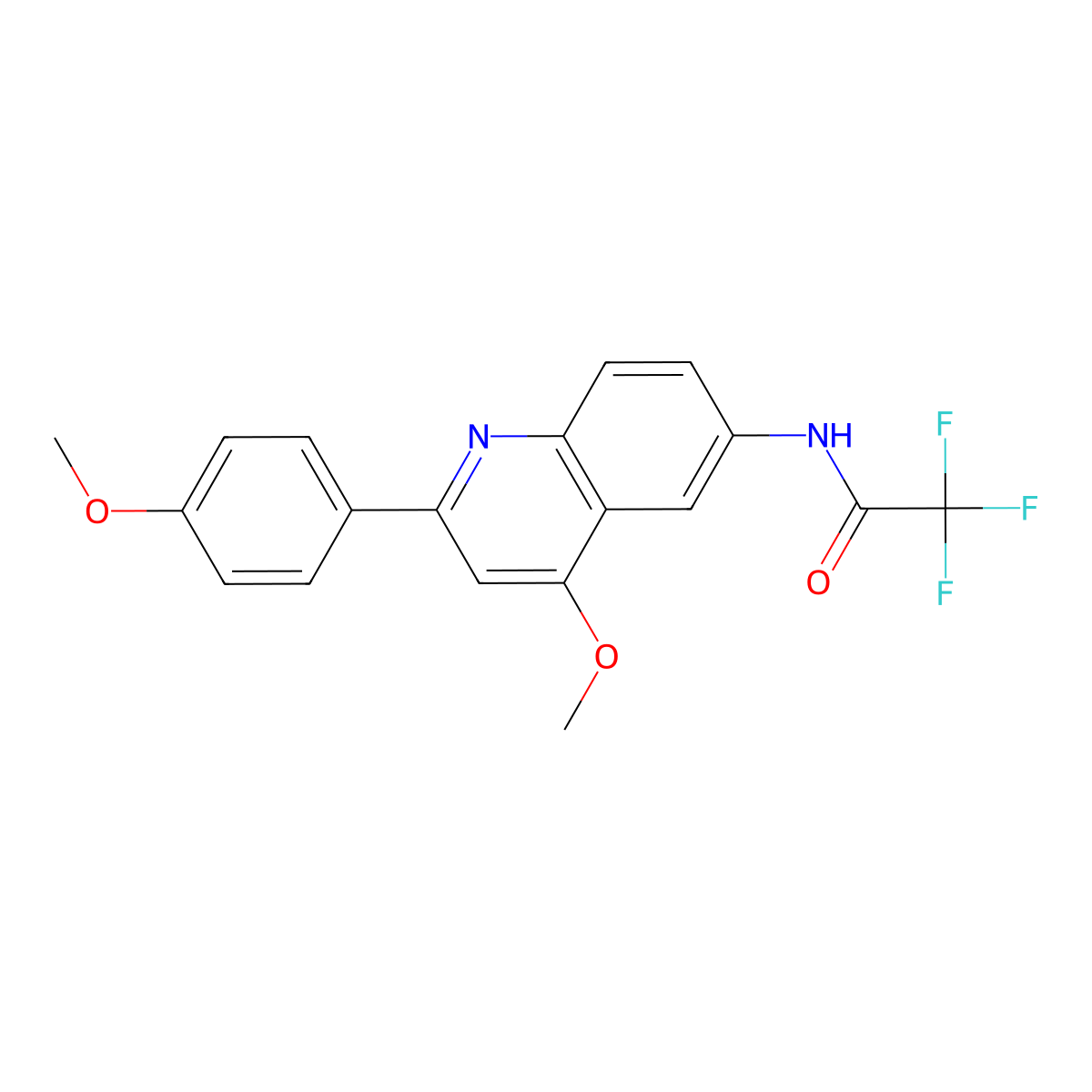 2,2,2-trifluoro-N-[4-methoxy-2-(4-methoxyphenyl)quinolin-6-yl]acetamide molecular structure, CAS 1207031-08-0