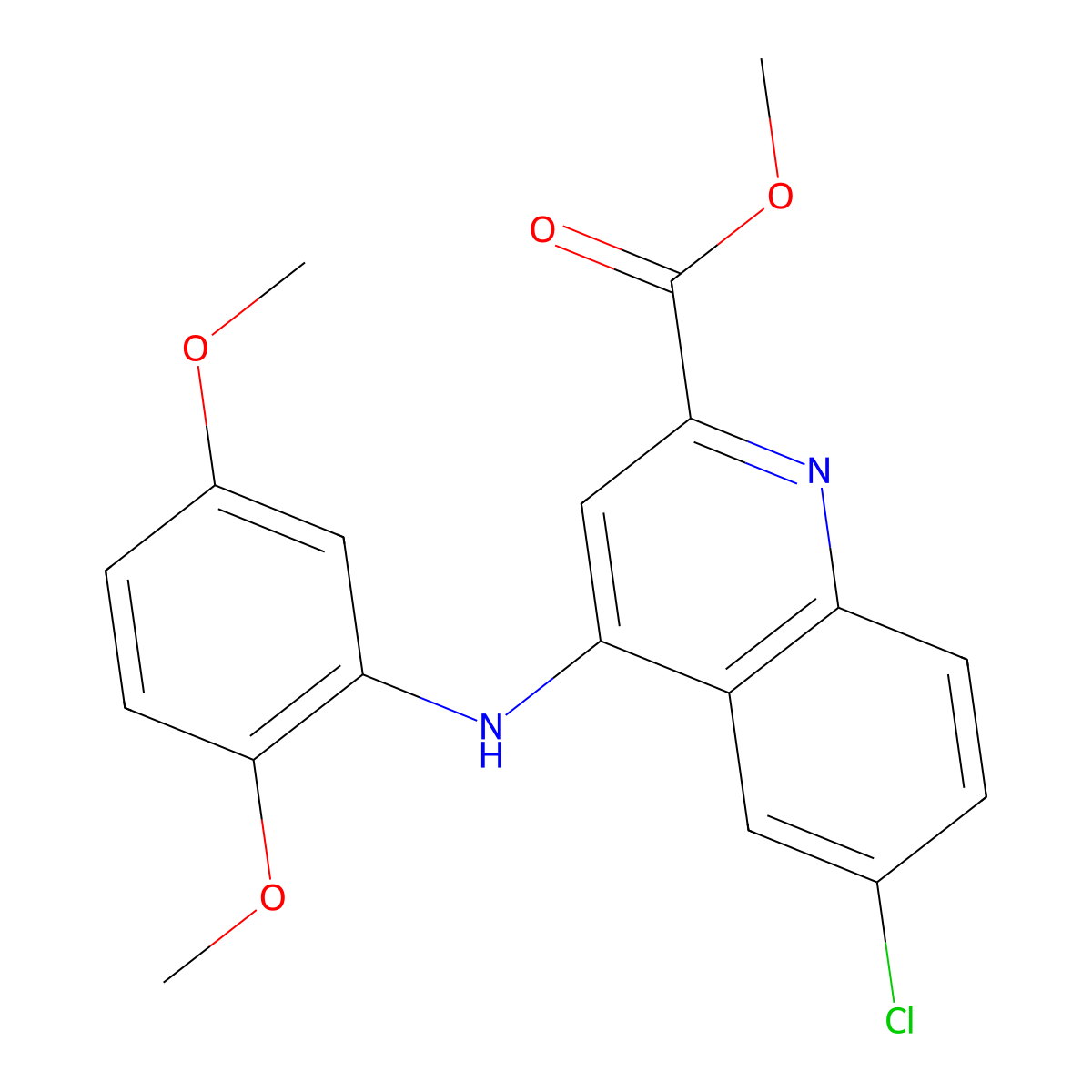 Methyl 6-chloro-4-(2,5-dimethoxyanilino)quinoline-2-carboxylate molecular structure, CAS 1207031-13-7