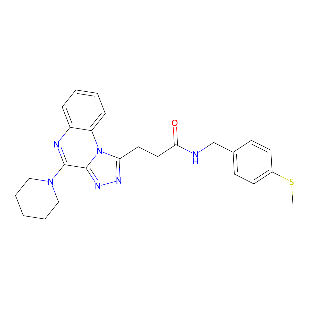 N-{[4-(methylsulfanyl)phenyl]methyl}-3-[4-(piperidin-1-yl)-[1,2,4]triazolo[4,3-a]quinoxalin-1-yl]propanamide molecular structure, CAS 1207031-16-0