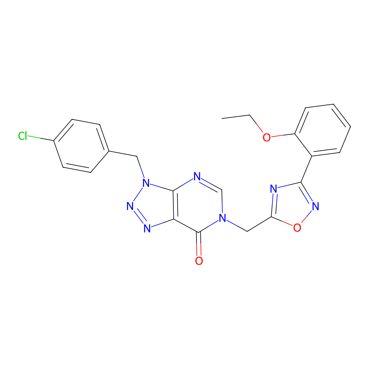 3-(4-chlorobenzyl)-6-((3-(2-ethoxyphenyl)-1,2,4-oxadiazol-5-yl)methyl)-3H-[1,2,3]triazolo[4,5-d]pyrimidin-7(6H)-one molecular structure, CAS 1207031-30-8