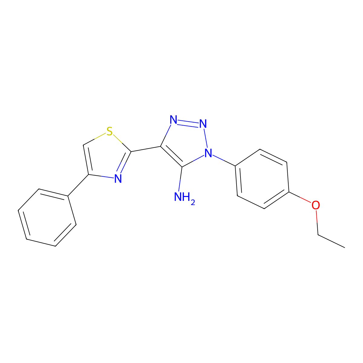 1-(4-ethoxyphenyl)-4-(4-phenyl-1,3-thiazol-2-yl)-1H-1,2,3-triazol-5-amine molecular structure, CAS 1207031-37-5
